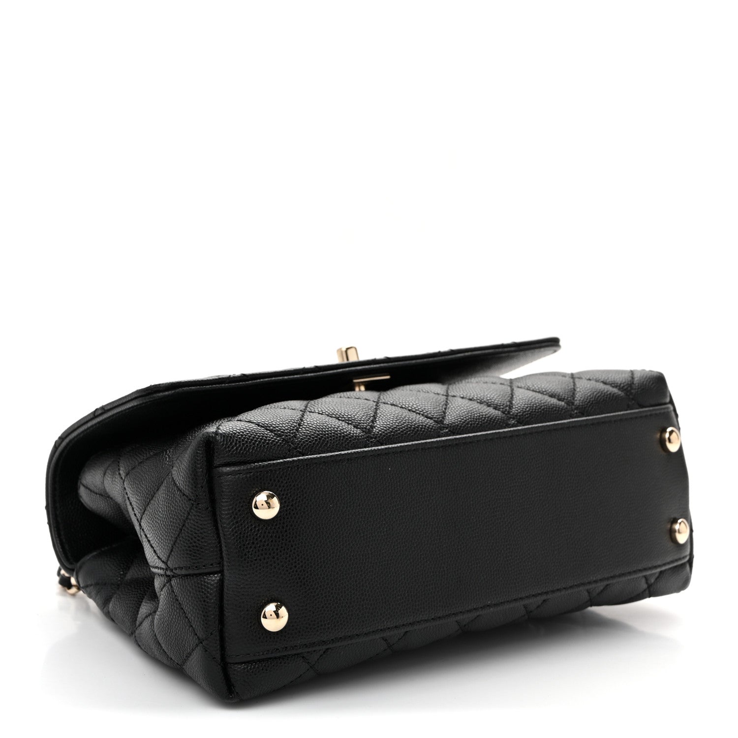 Caviar Quilted Mini Coco Handle Flap Black — view 4