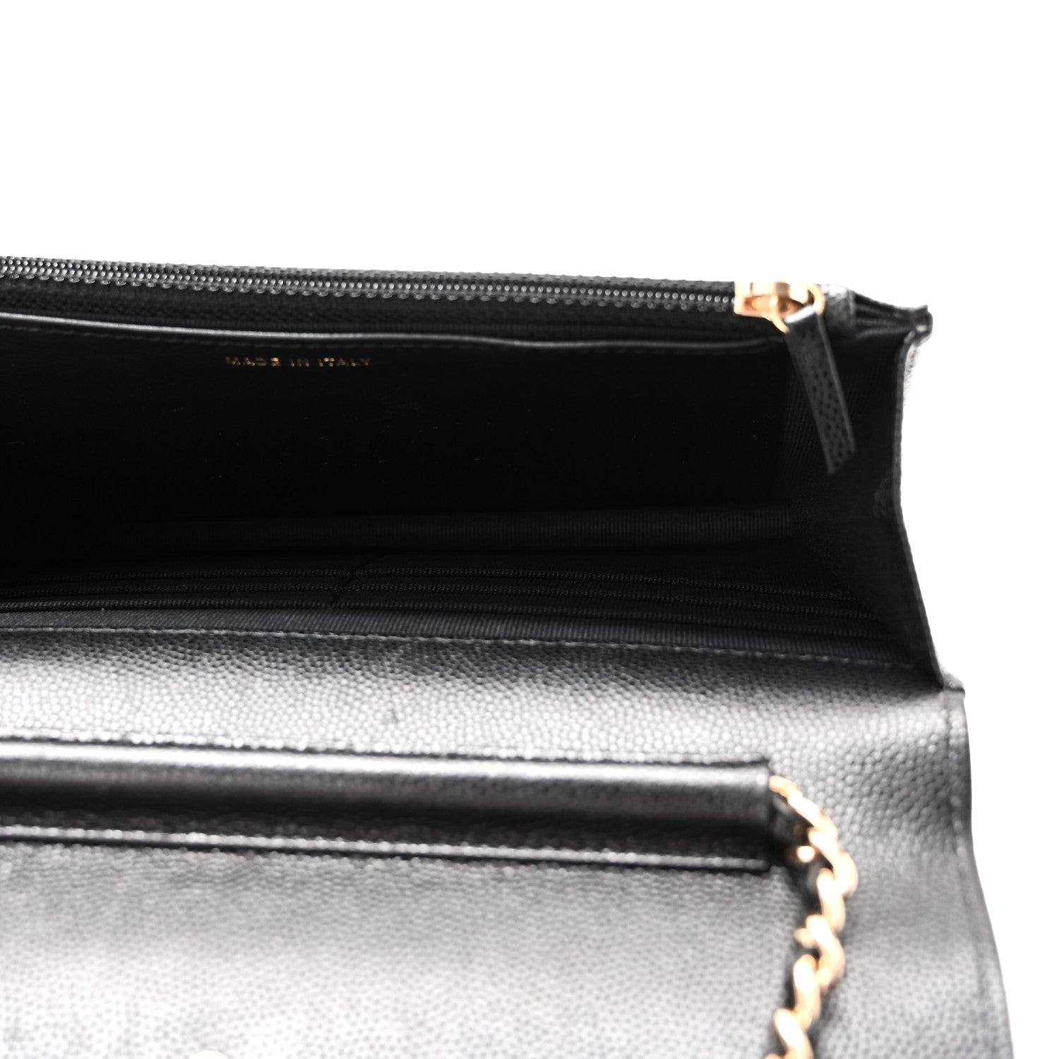 Caviar Quilted Wallet With Charms On Chain WOC Black — view 5