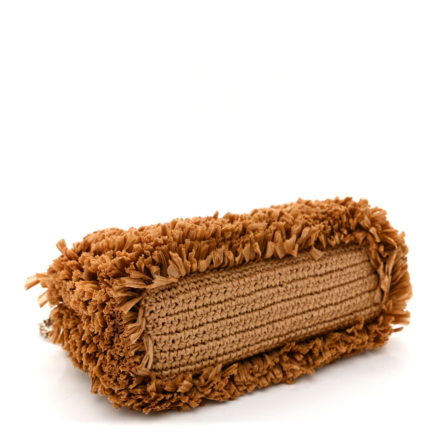 Raffia Fringe Nano Kelly Shopper Dark Beige — view 4