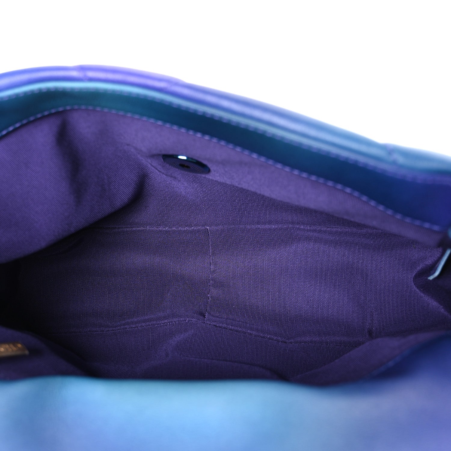 Tie Dye Calfskin Quilted Medium Chanel 19 Flap Blue Purple — view 5