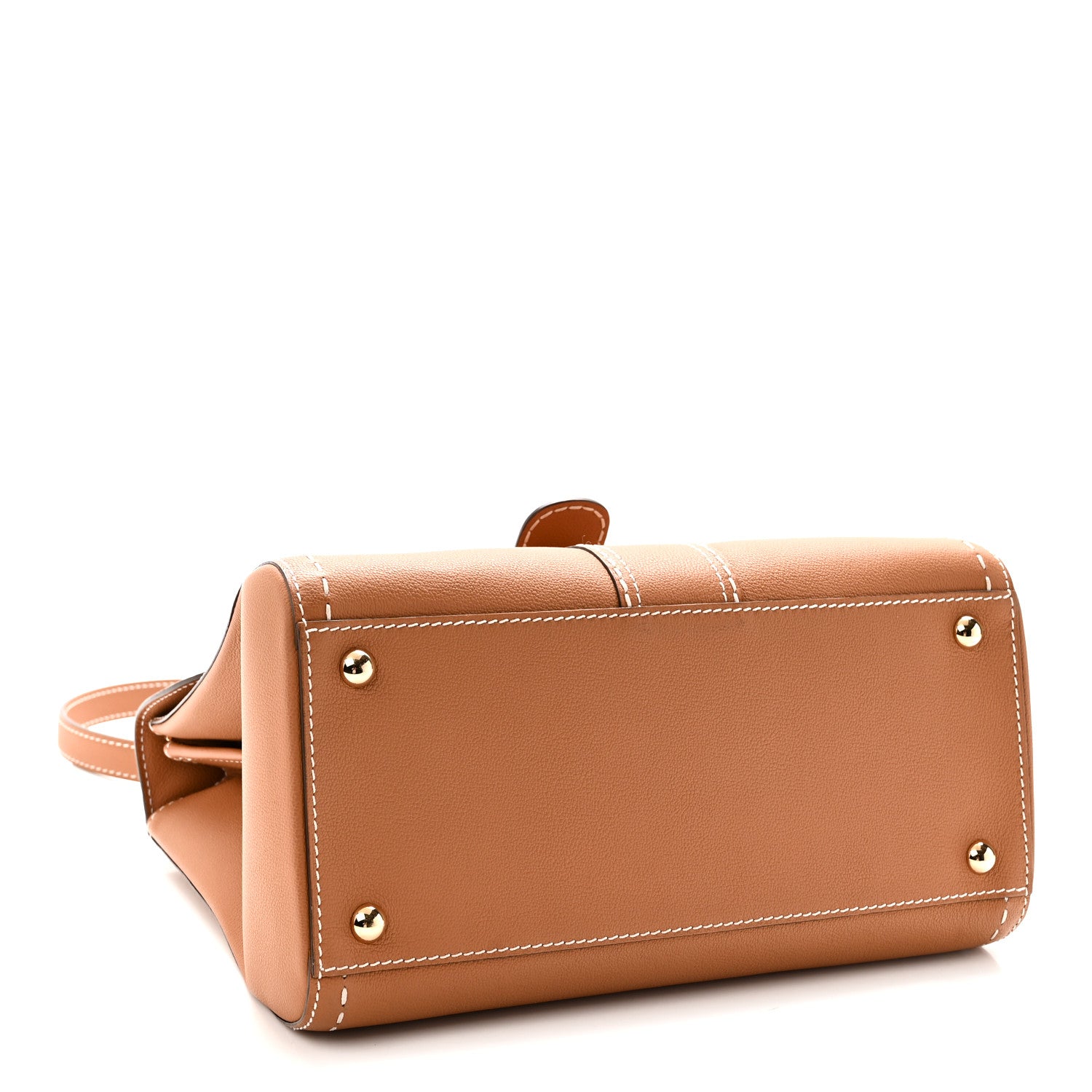 Grained Calfskin Rodeo Surpique MM Brillant Satchel Vegetal Ivory — view 4