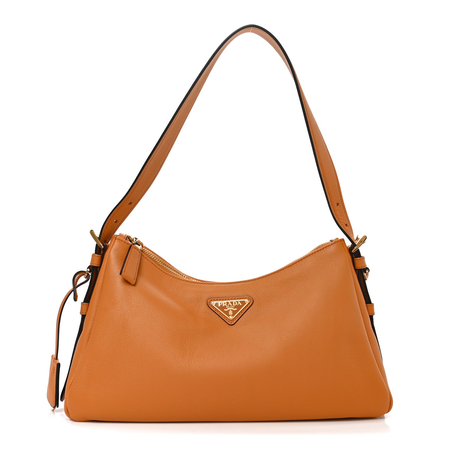 Soft Calfskin Medium Aimee Shoulder Bag Caramel
