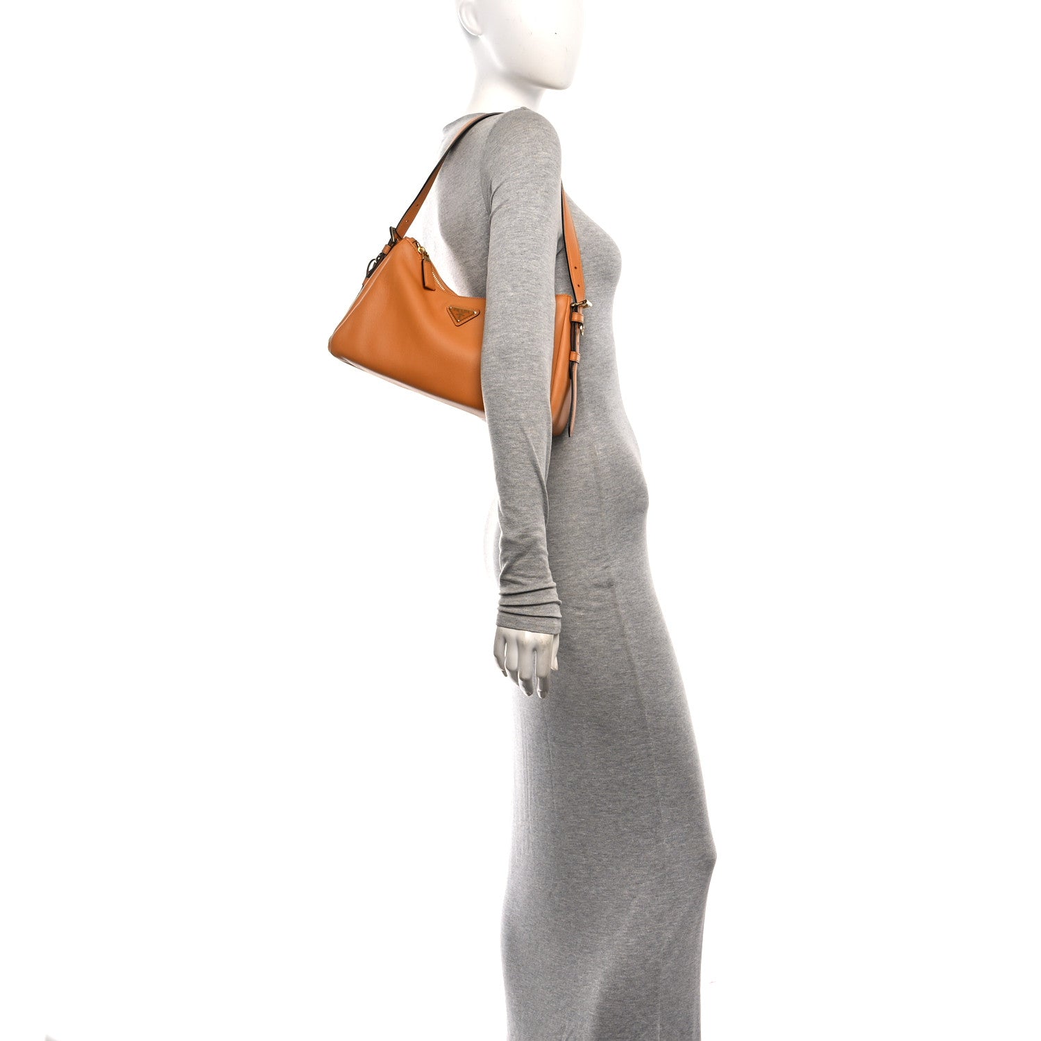 Soft Calfskin Medium Aimee Shoulder Bag Caramel — view 2