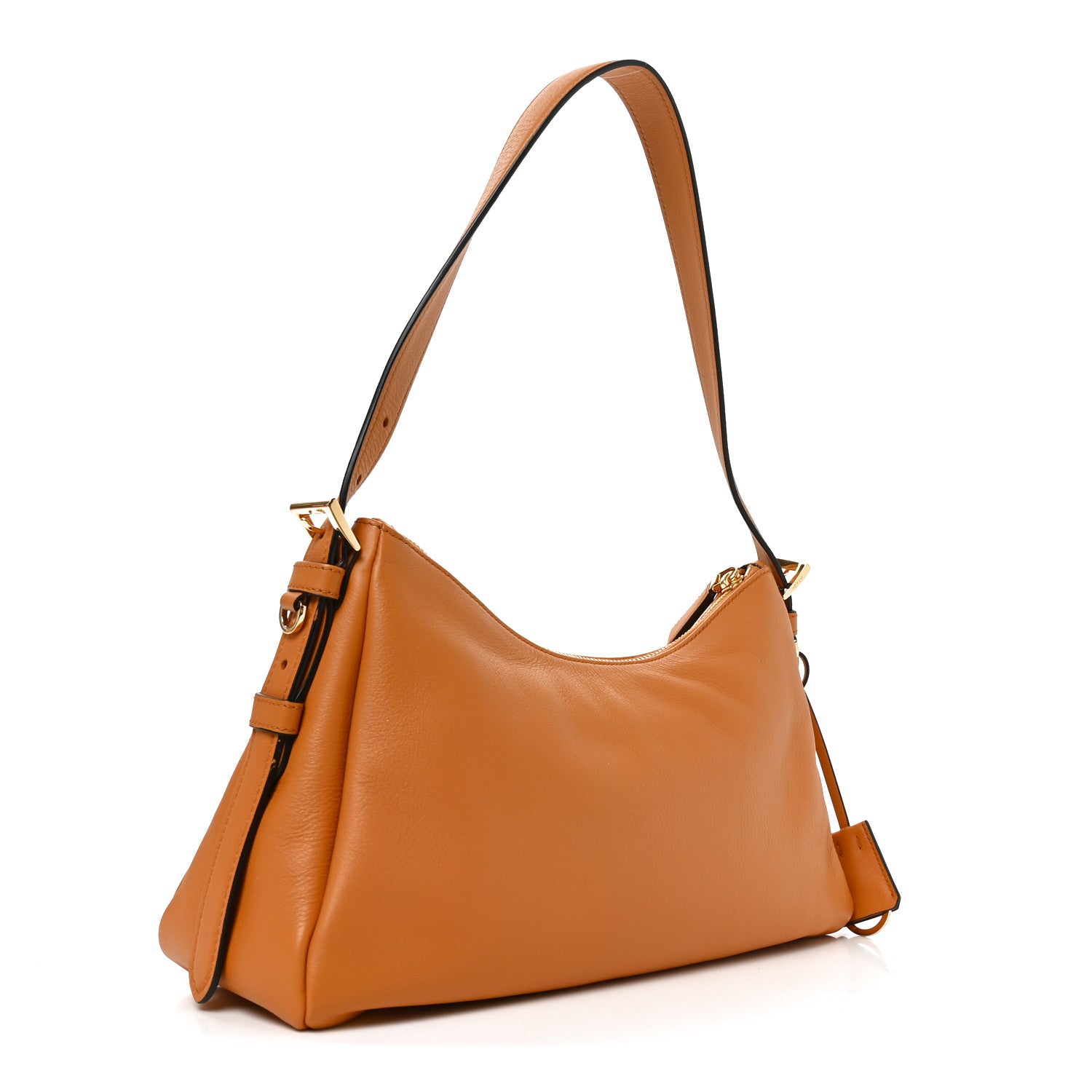 Soft Calfskin Medium Aimee Shoulder Bag Caramel — view 3