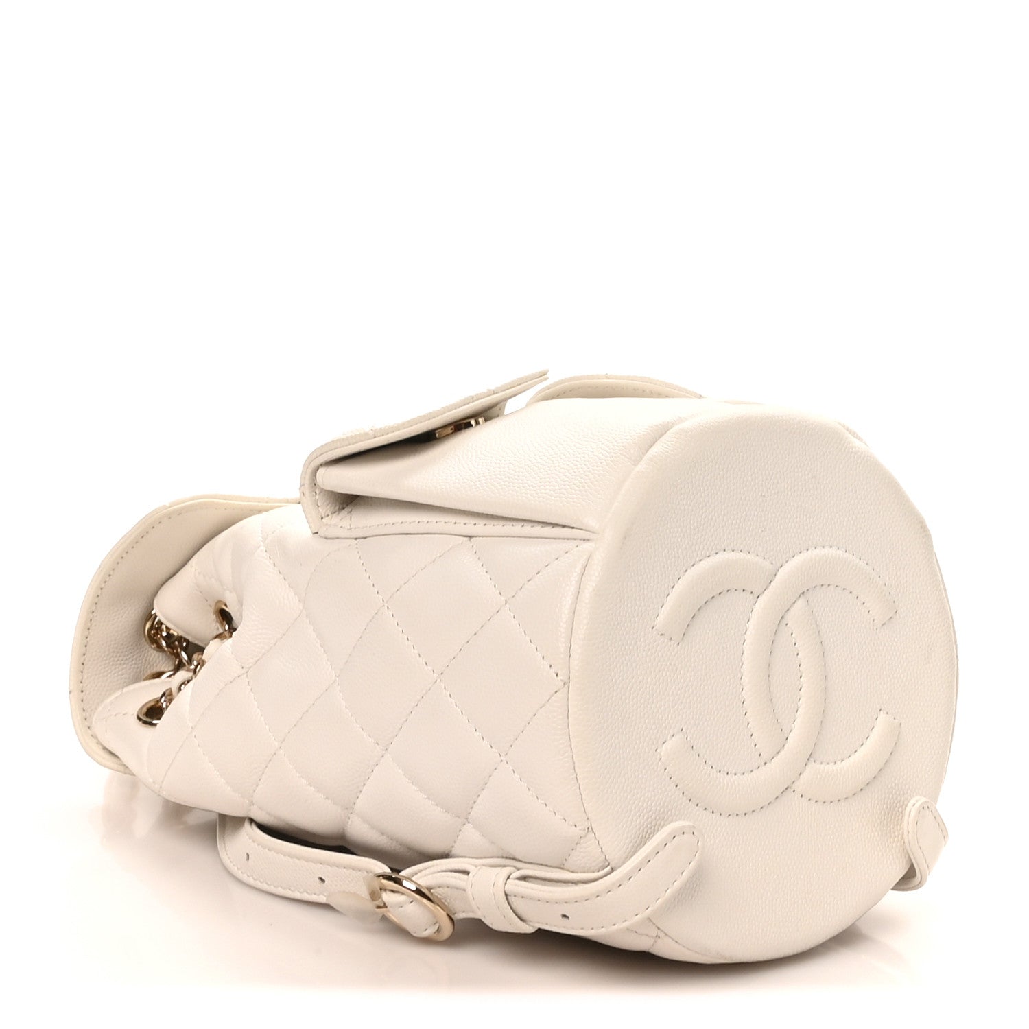 Caviar Quilted Pockets Backpack White — view 4