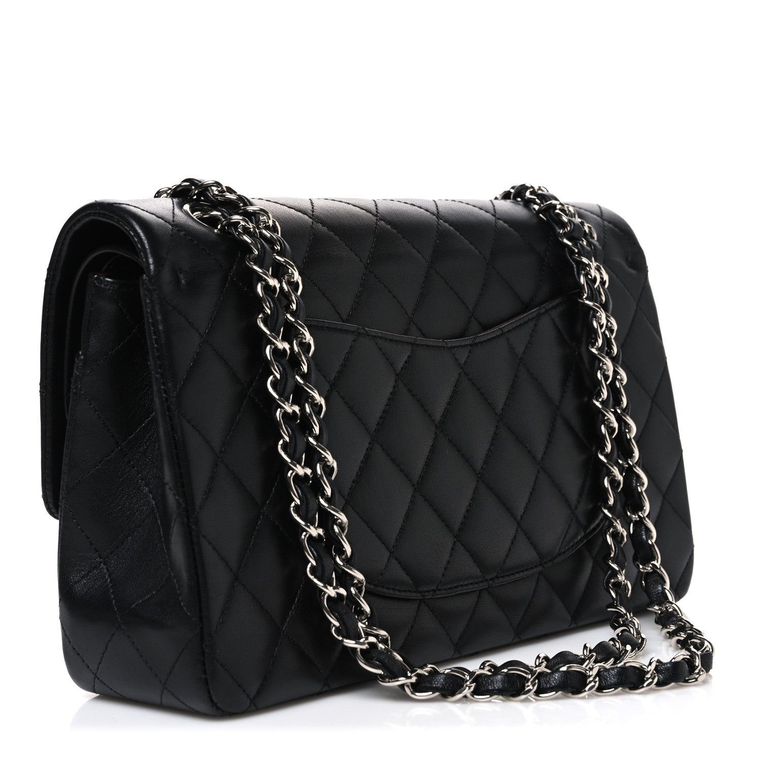 Lambskin Quilted Medium Double Flap Black — view 3
