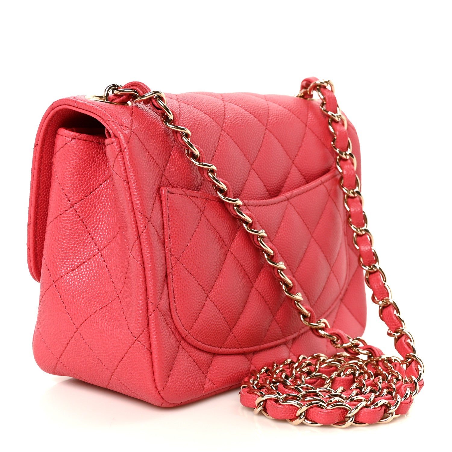 Caviar Quilted Mini Square Flap Pink — view 3