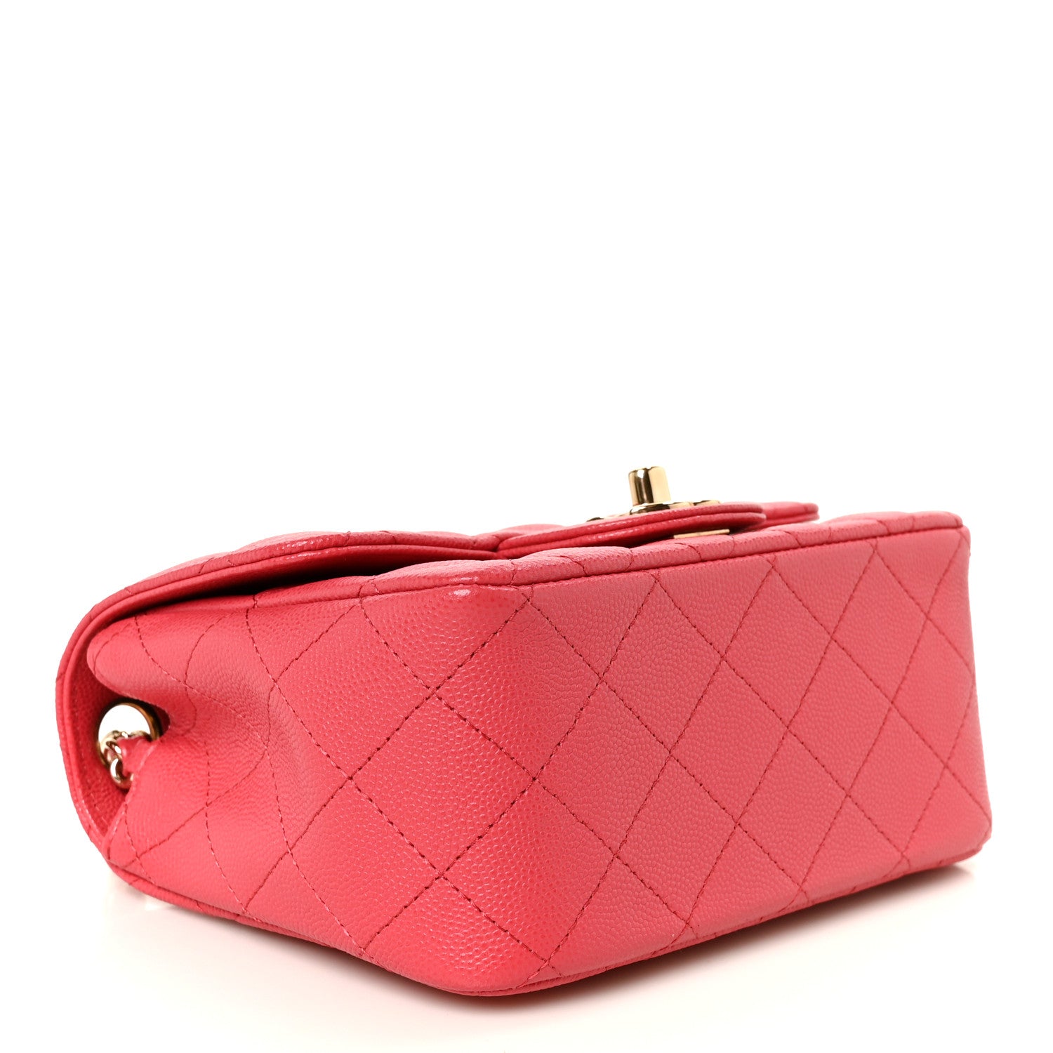 Caviar Quilted Mini Square Flap Pink — view 4