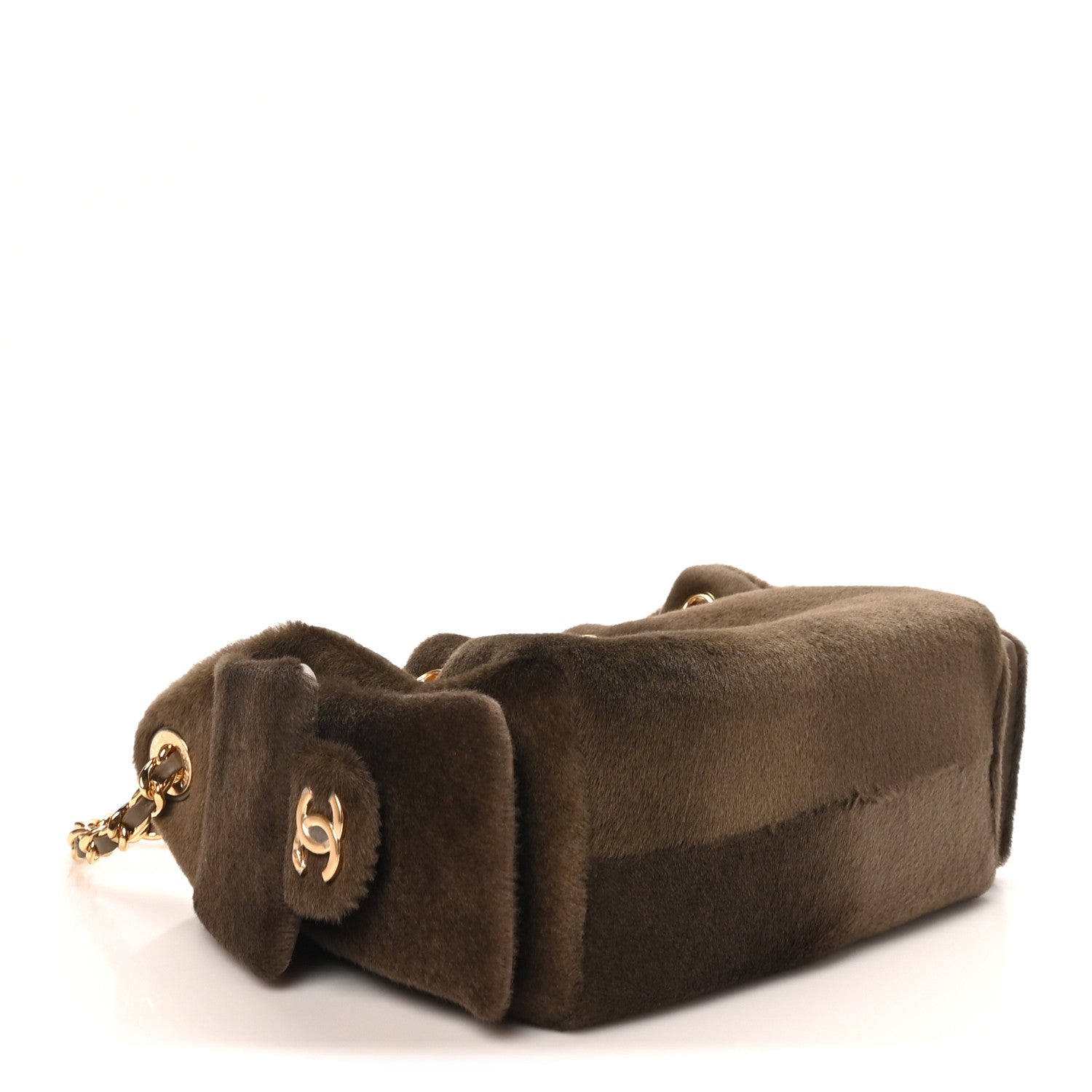 Pony Hair Mini Chanel 25 Handbag Dark Khaki — view 4