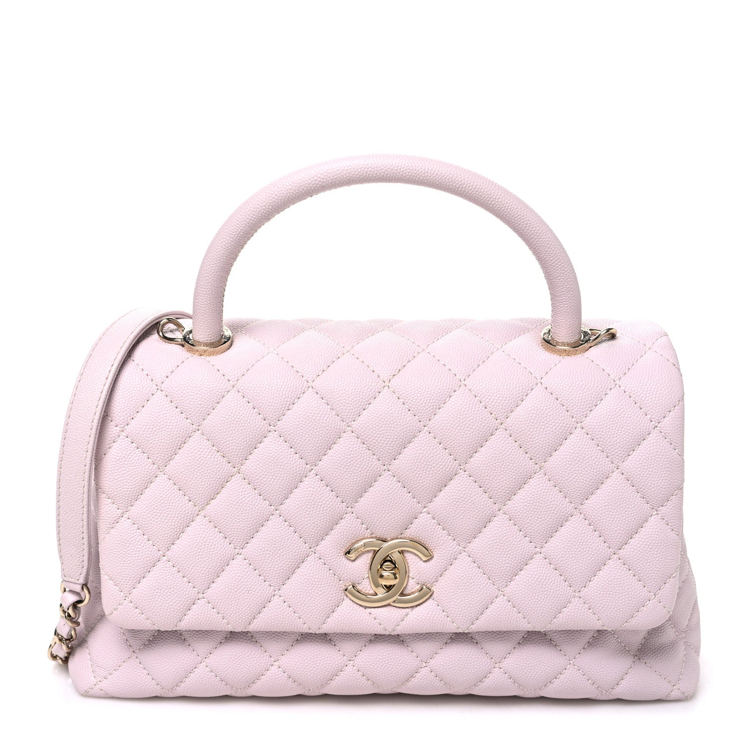 Caviar Quilted Small Coco Handle Flap Lilas Lilac