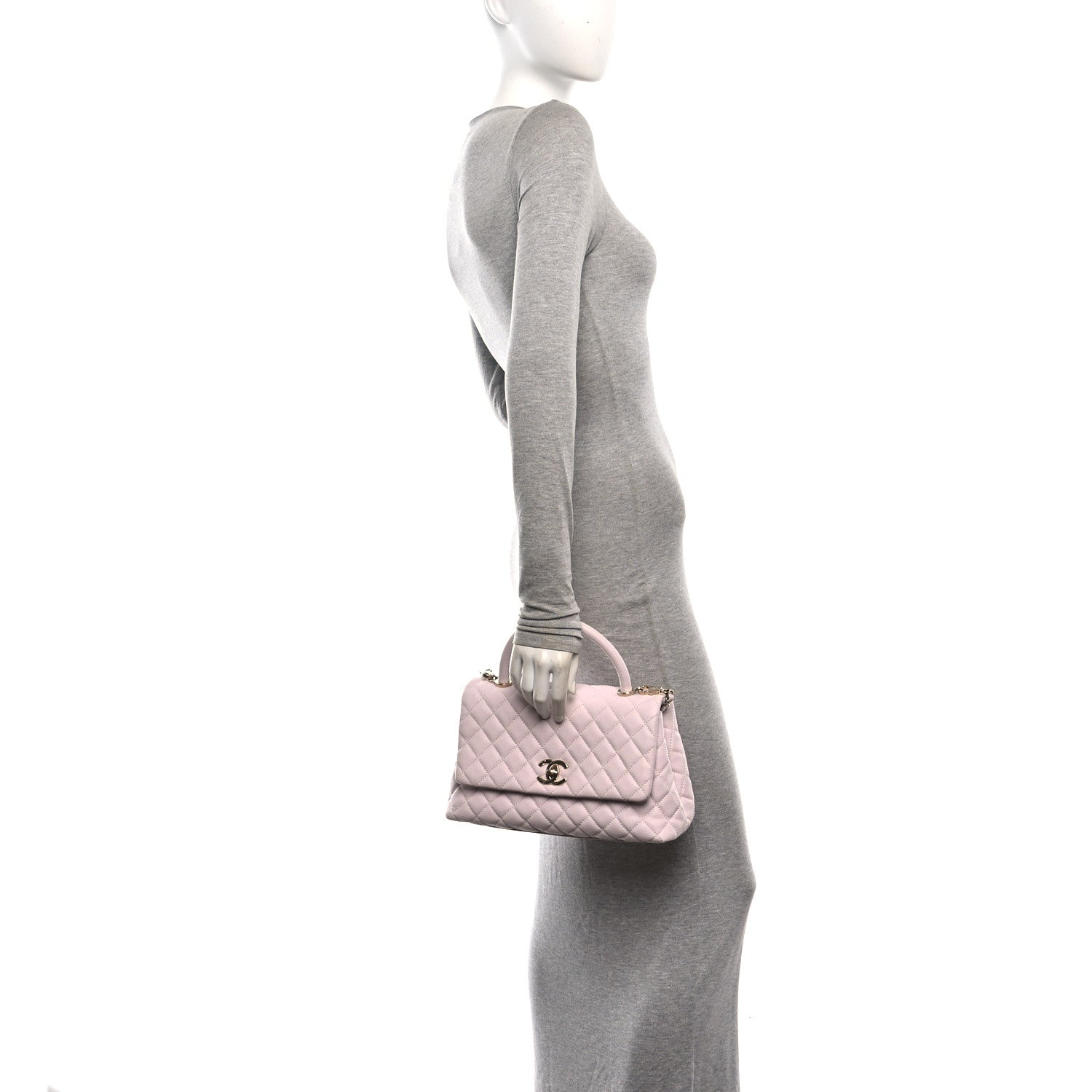 Caviar Quilted Small Coco Handle Flap Lilas Lilac — view 2