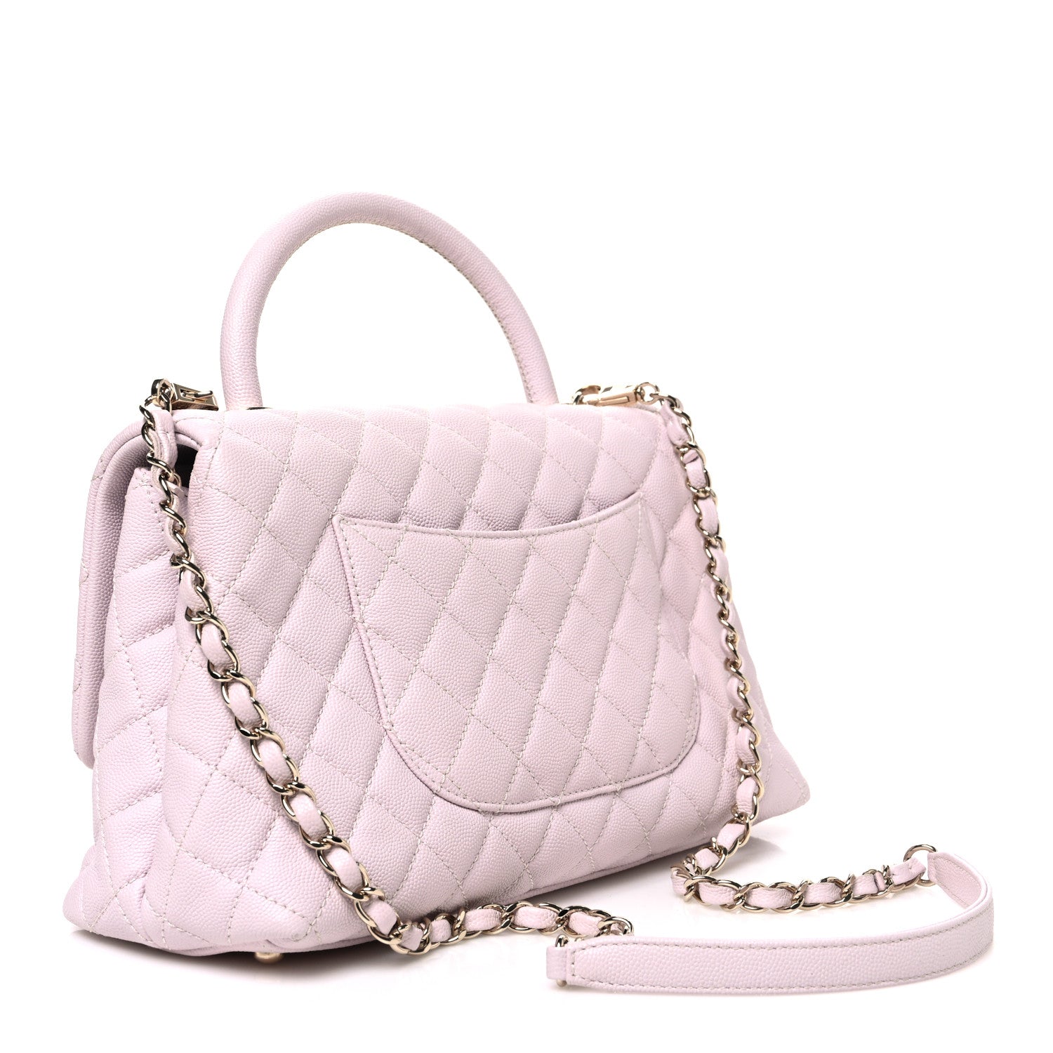 Caviar Quilted Small Coco Handle Flap Lilas Lilac — view 3