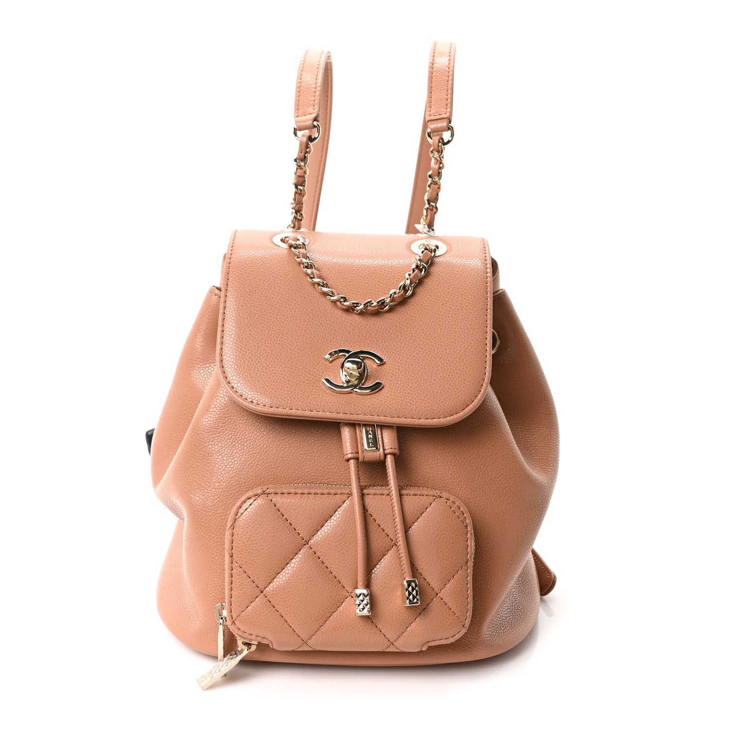 Caviar Quilted Mini Business Affinity Backpack Brown — view 1