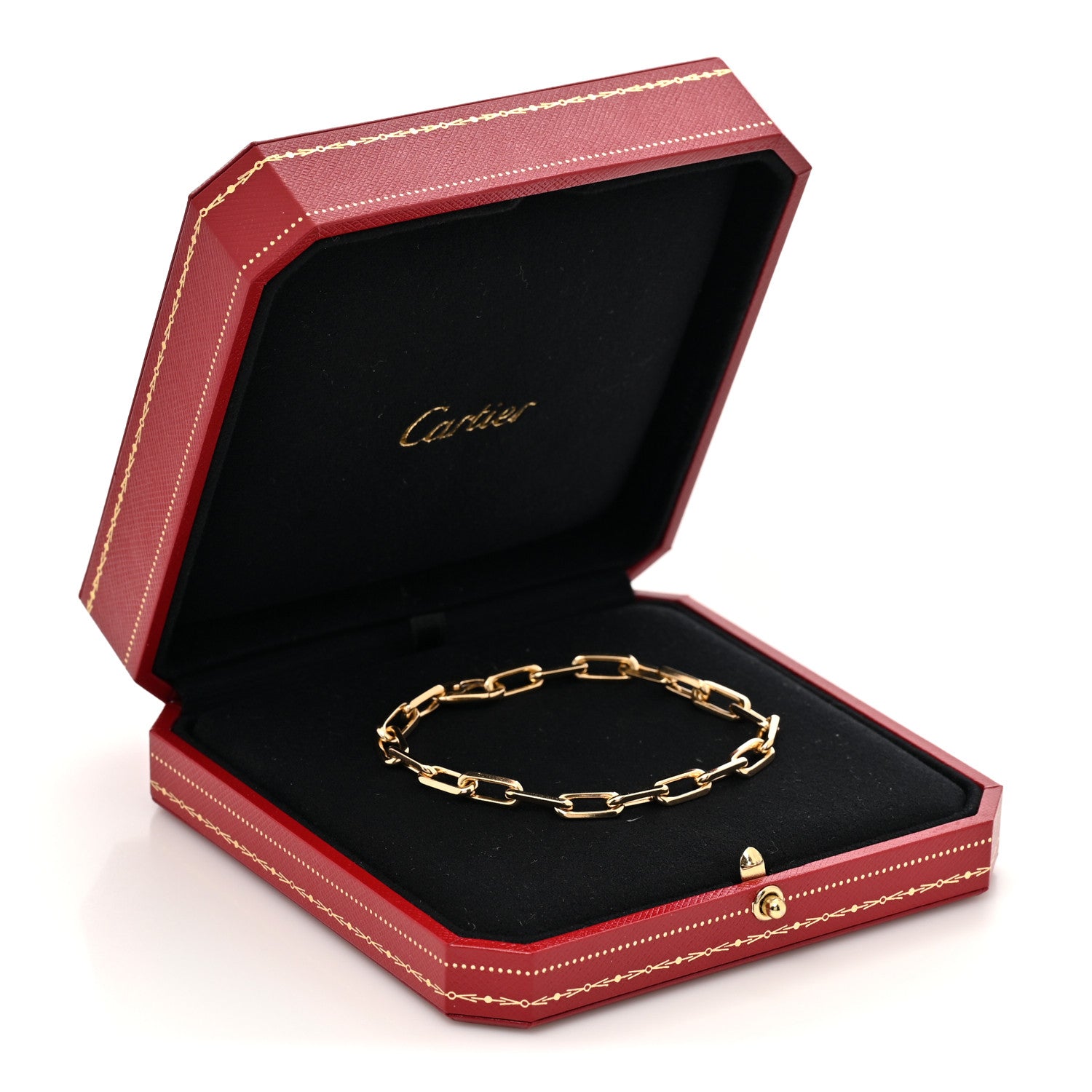 18K Yellow Gold Santos de Cartier Link Chain Bracelet — view 4