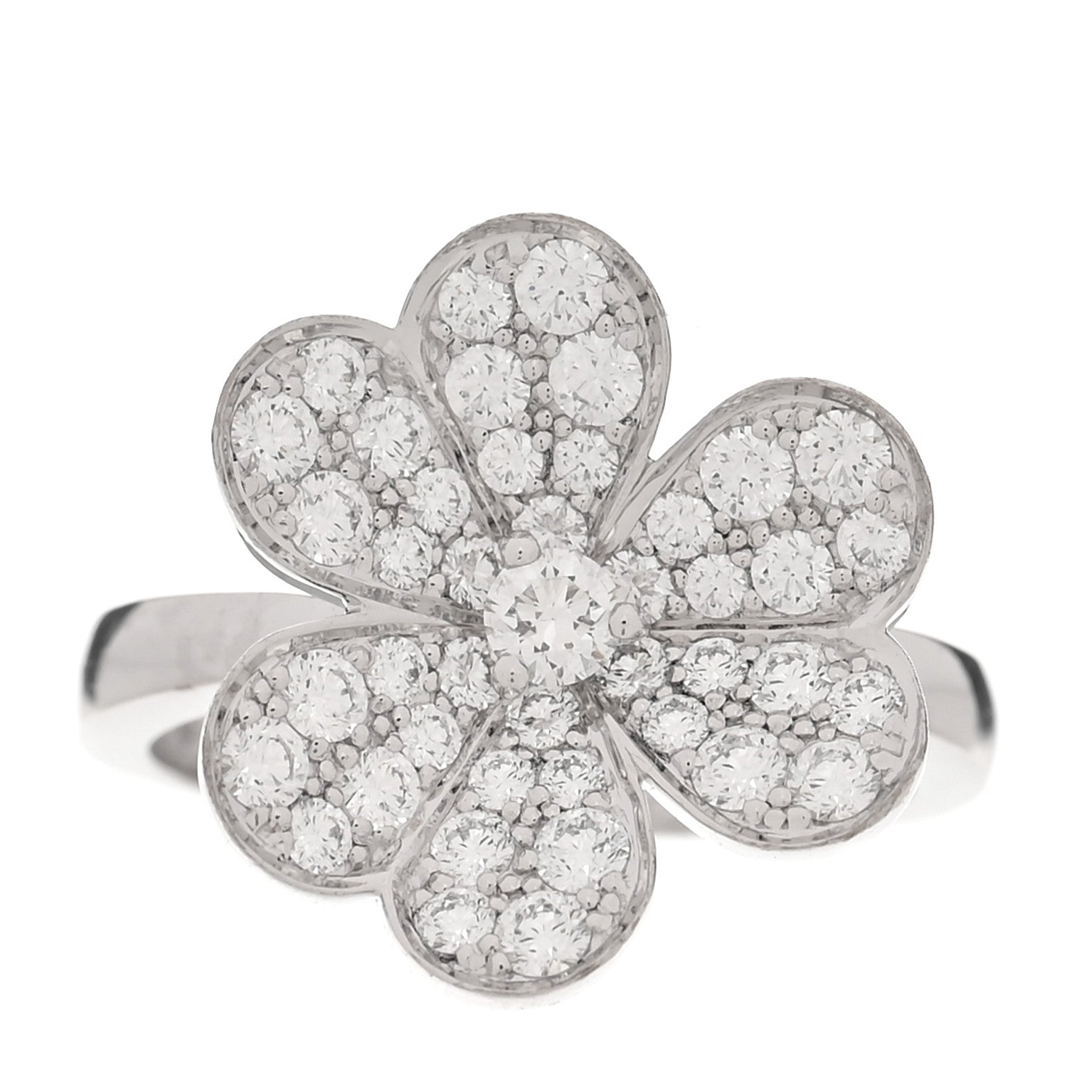 18K White Gold Diamond Small Frivole Ring 49 5