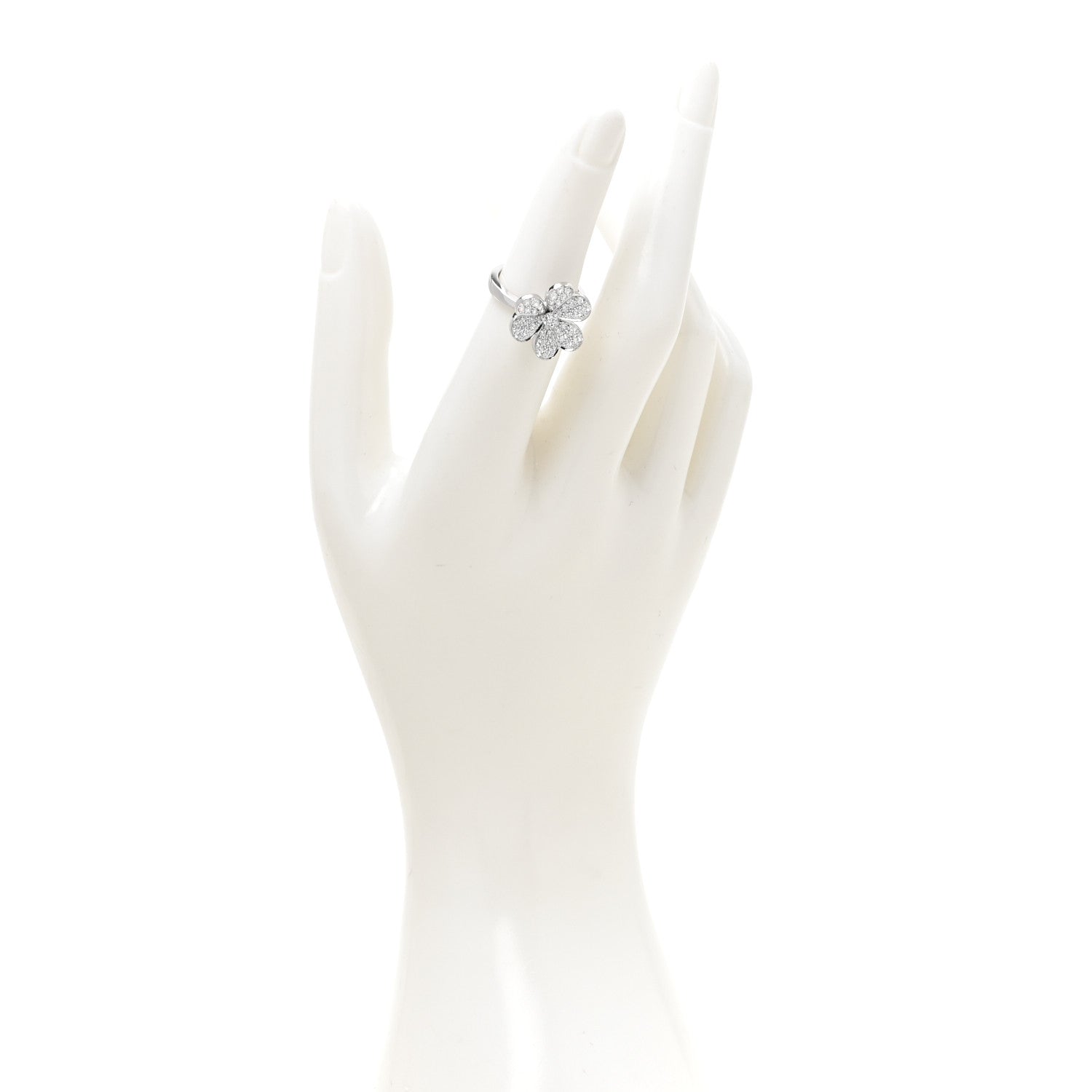18K White Gold Diamond Small Frivole Ring 49 5 — view 2