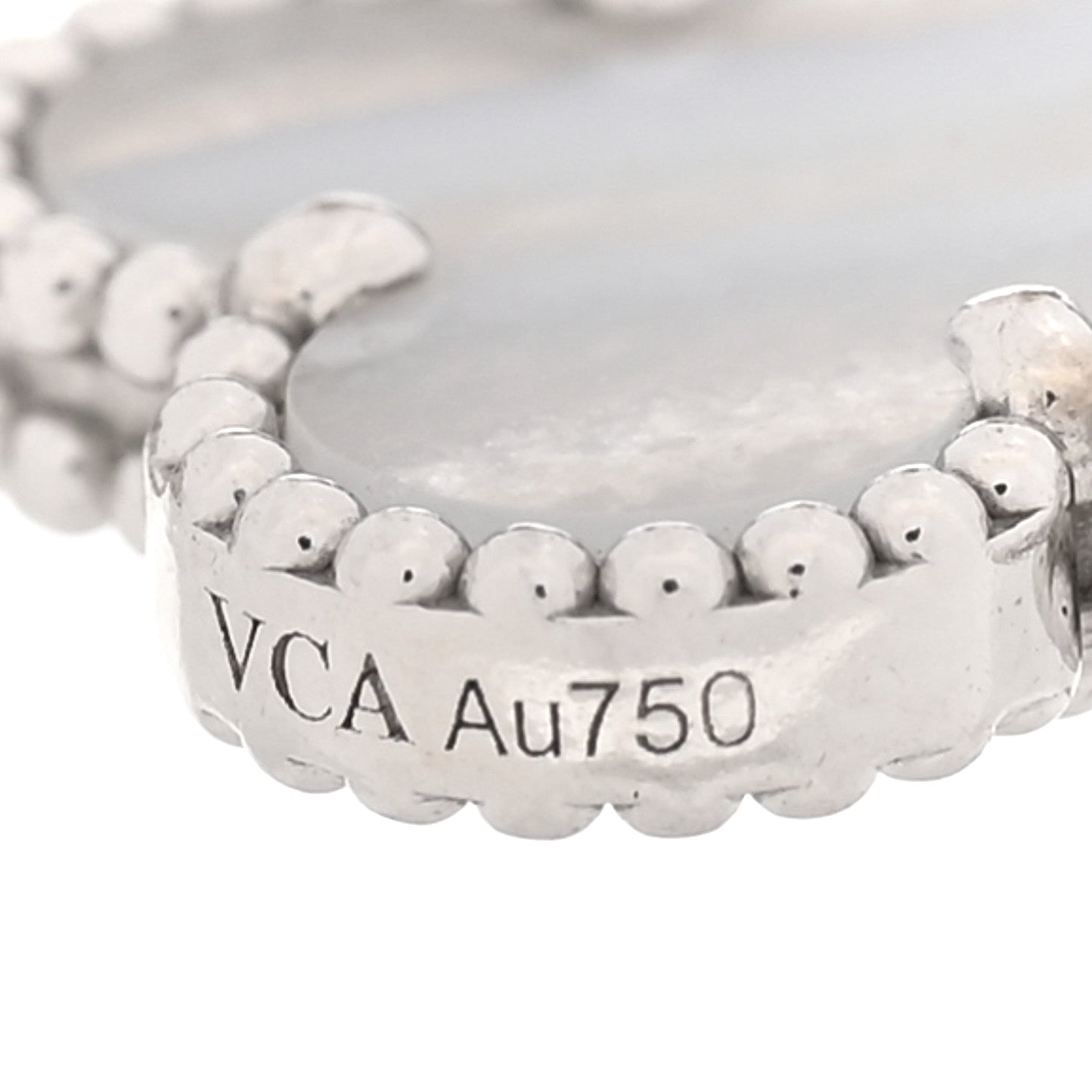18K White Gold Chalcedony 5 Motifs Vintage Alhambra Bracelet — view 3