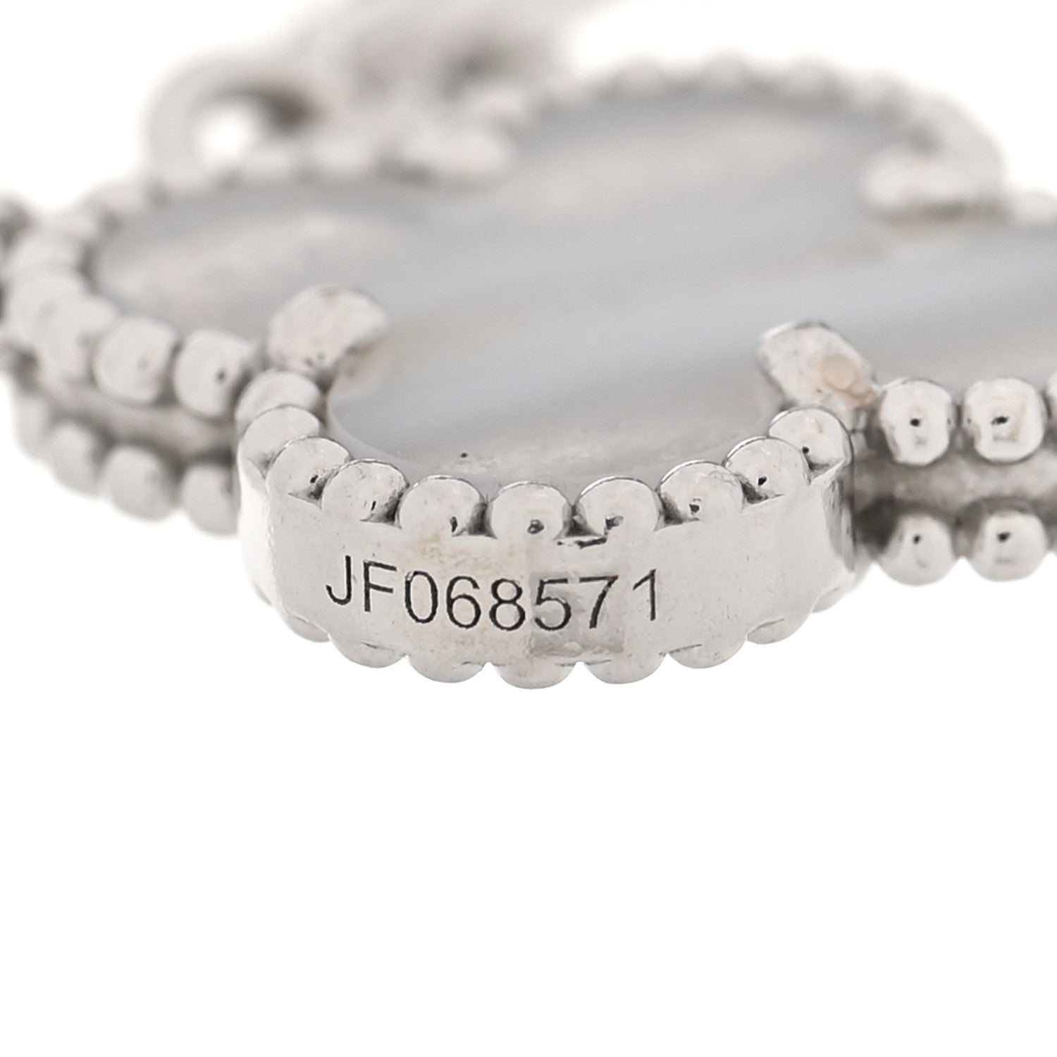 18K White Gold Chalcedony 5 Motifs Vintage Alhambra Bracelet — view 4