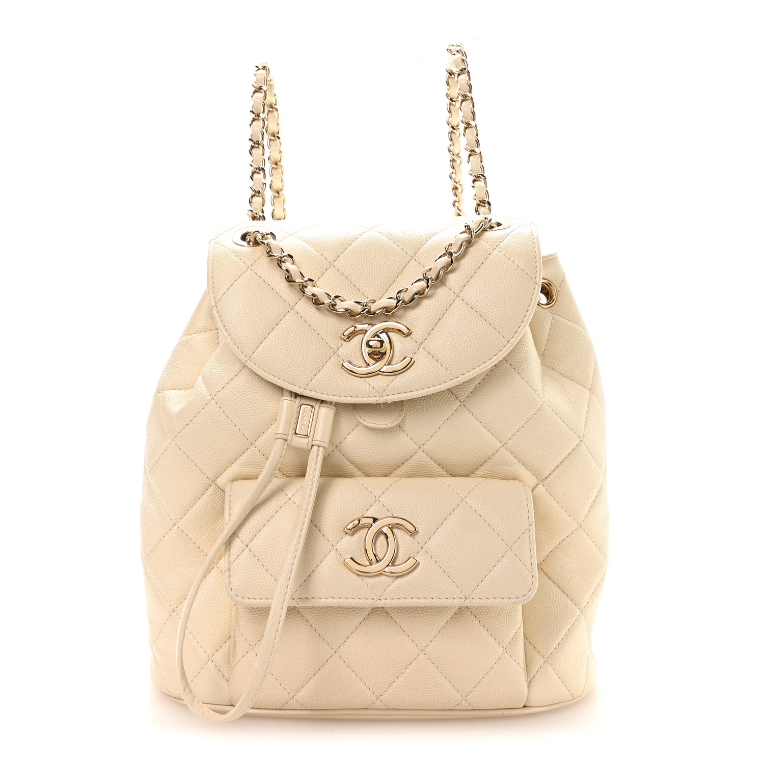 Caviar Quilted Backpack Bag White