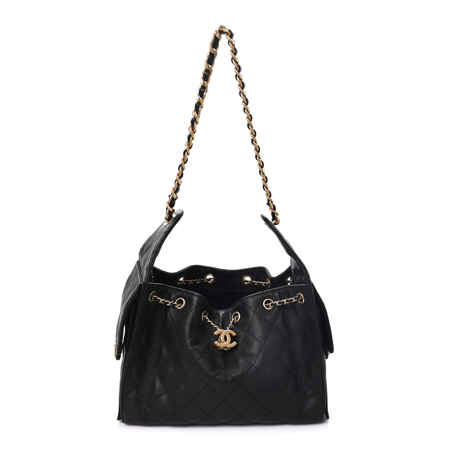 Caviar Quilted Small Chanel 25 Handbag Black