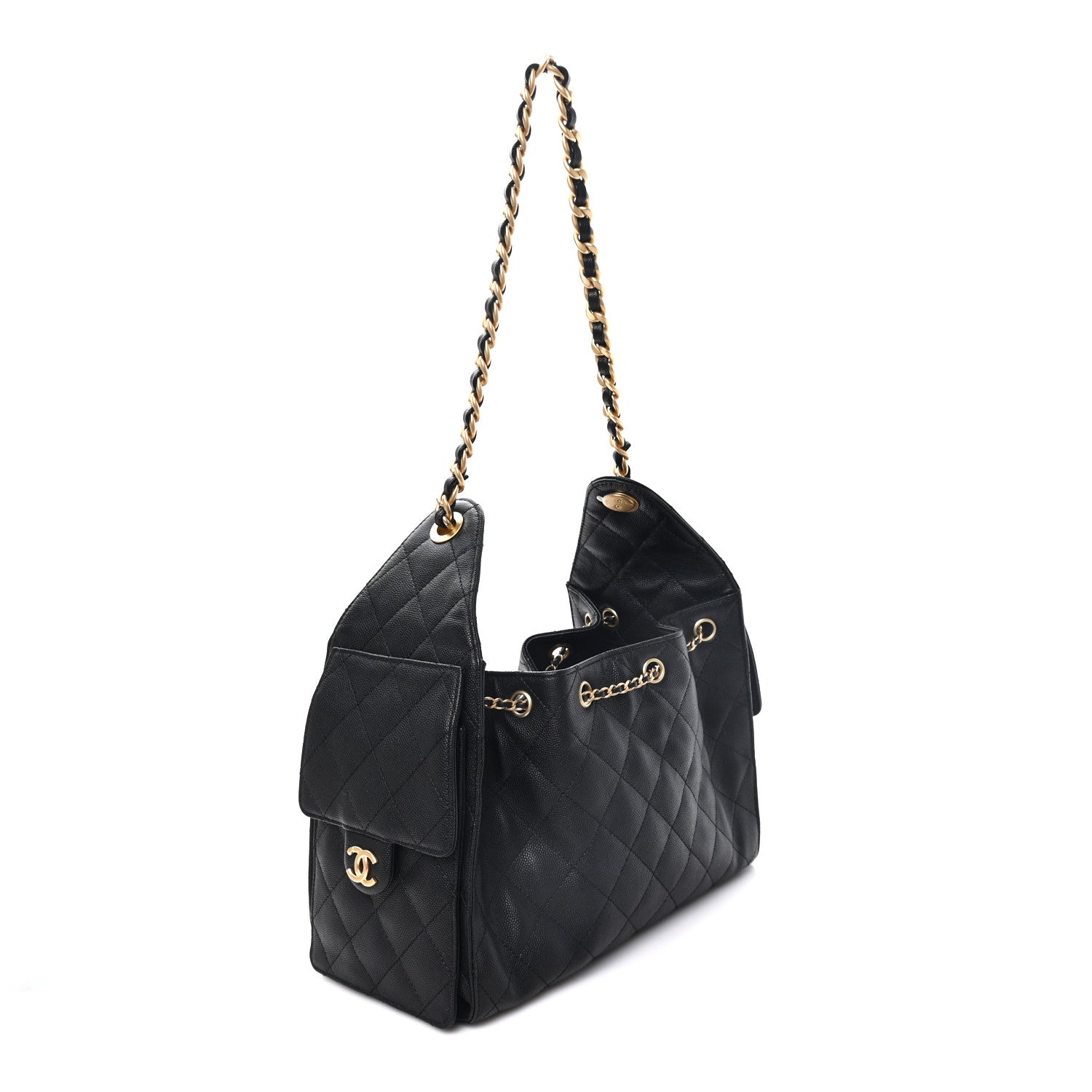 Caviar Quilted Small Chanel 25 Handbag Black — view 2