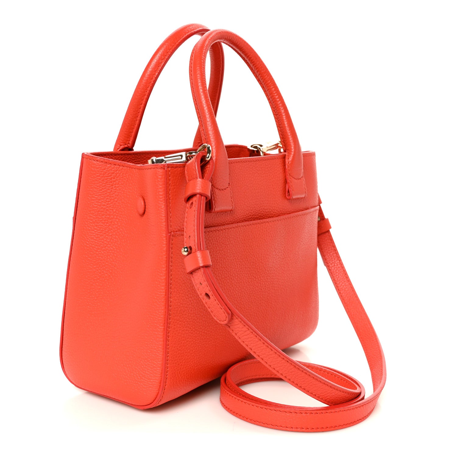 Grained Calfskin Mini Neo Executive Shopper Tote Red — view 3
