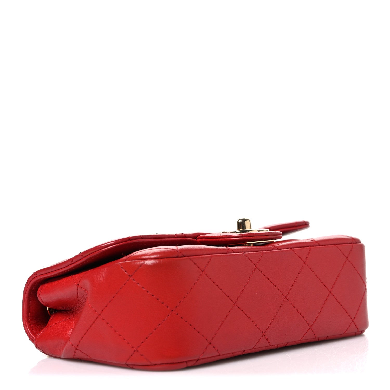 Lambskin Quilted Extra Mini V For Victory Flap Red — view 4