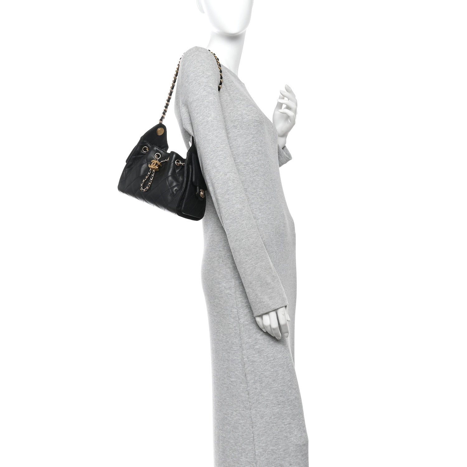 Caviar Quilted Mini Chanel 25 Handbag Black — view 2