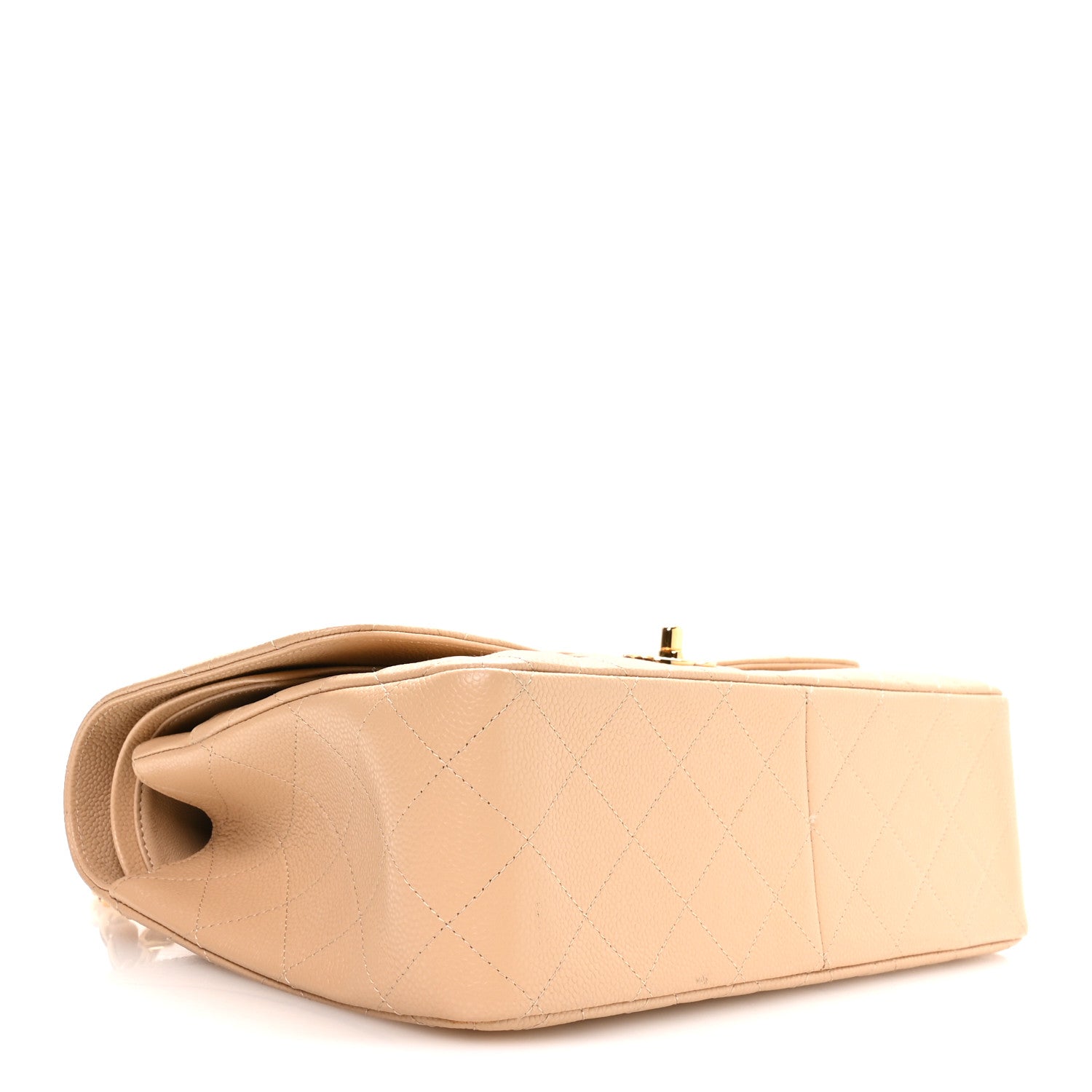 Caviar Quilted Jumbo Double Flap Beige Clair — view 4