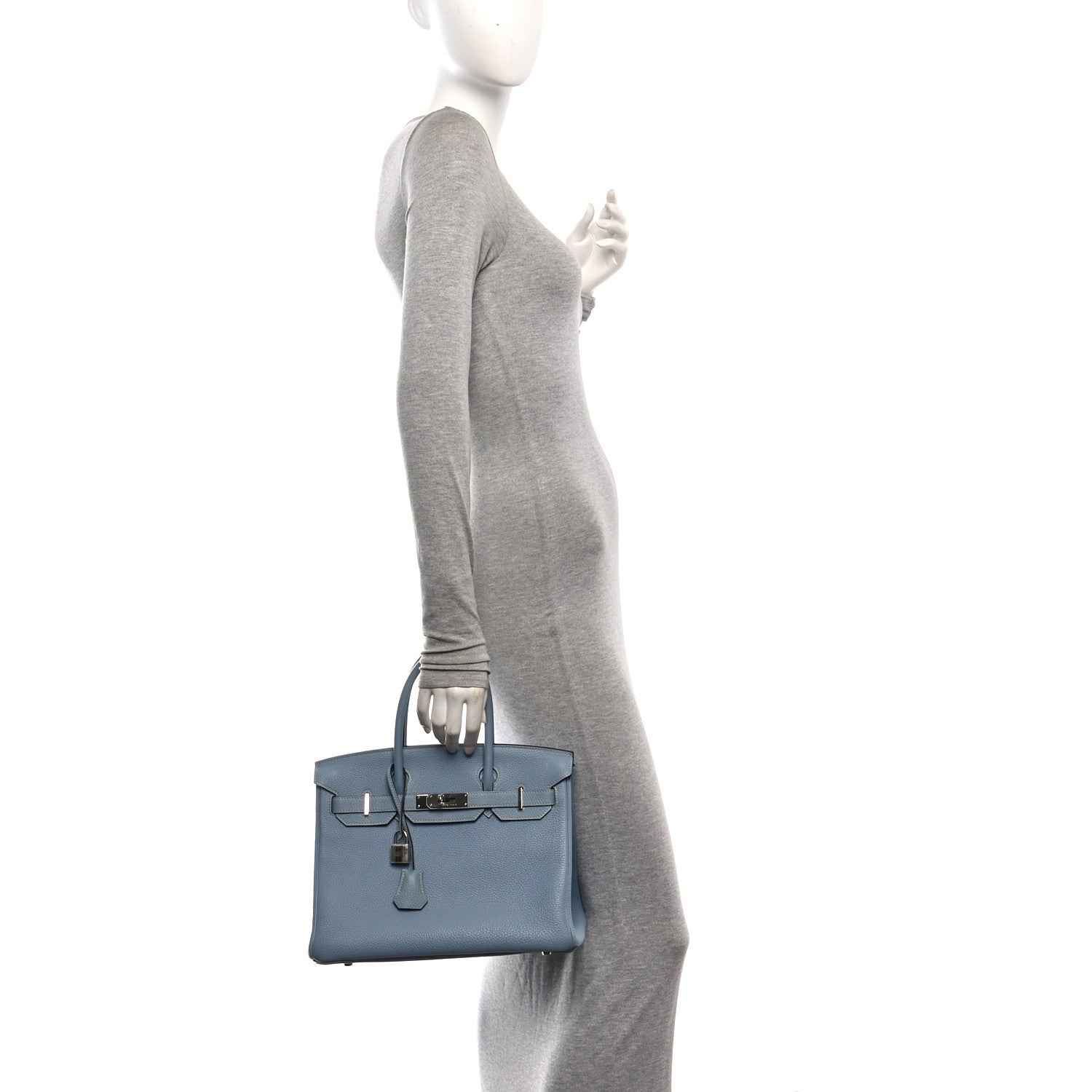 Togo Birkin 30 Bleu Lin — view 2