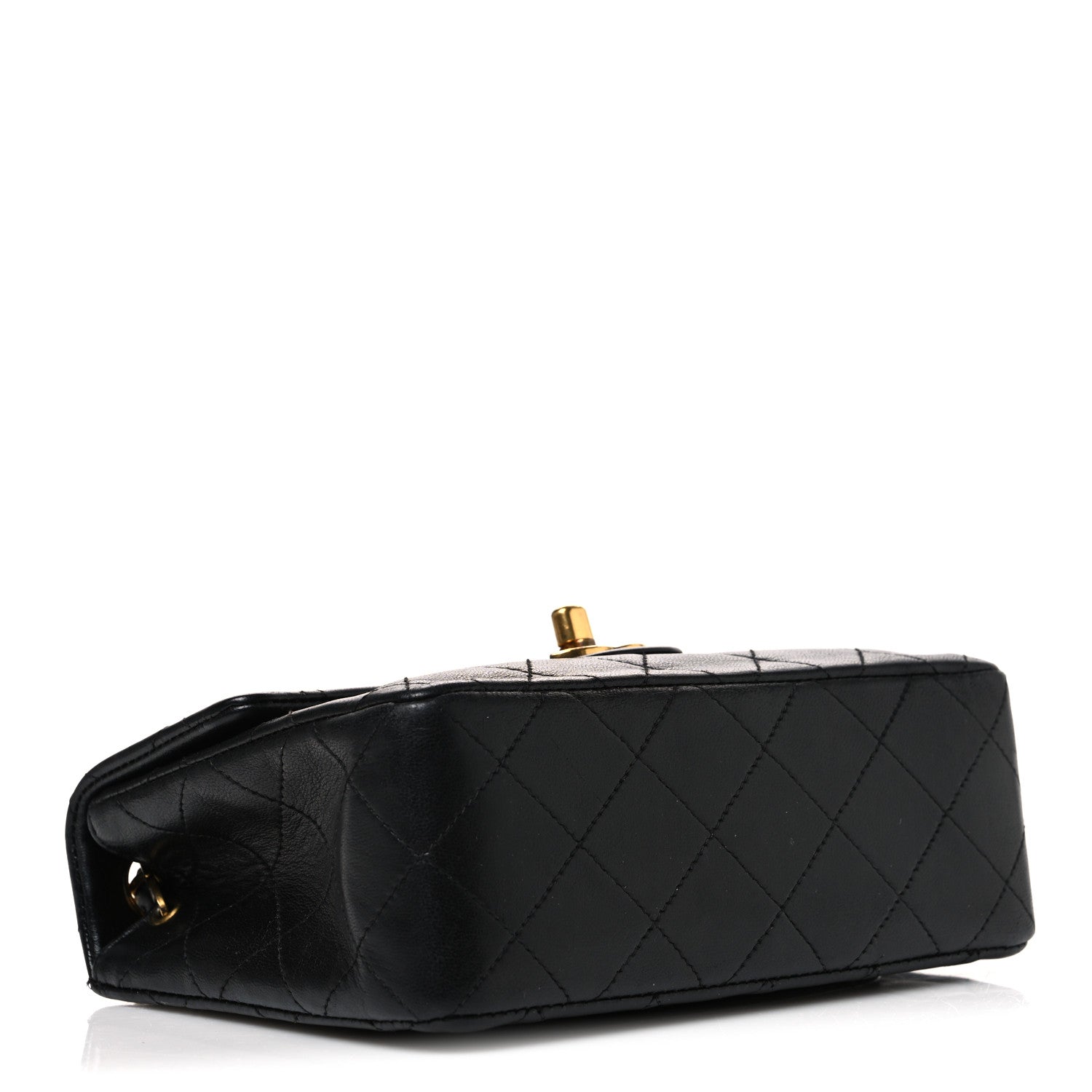Lambskin Quilted Mini Square Flap Bag Black — view 4