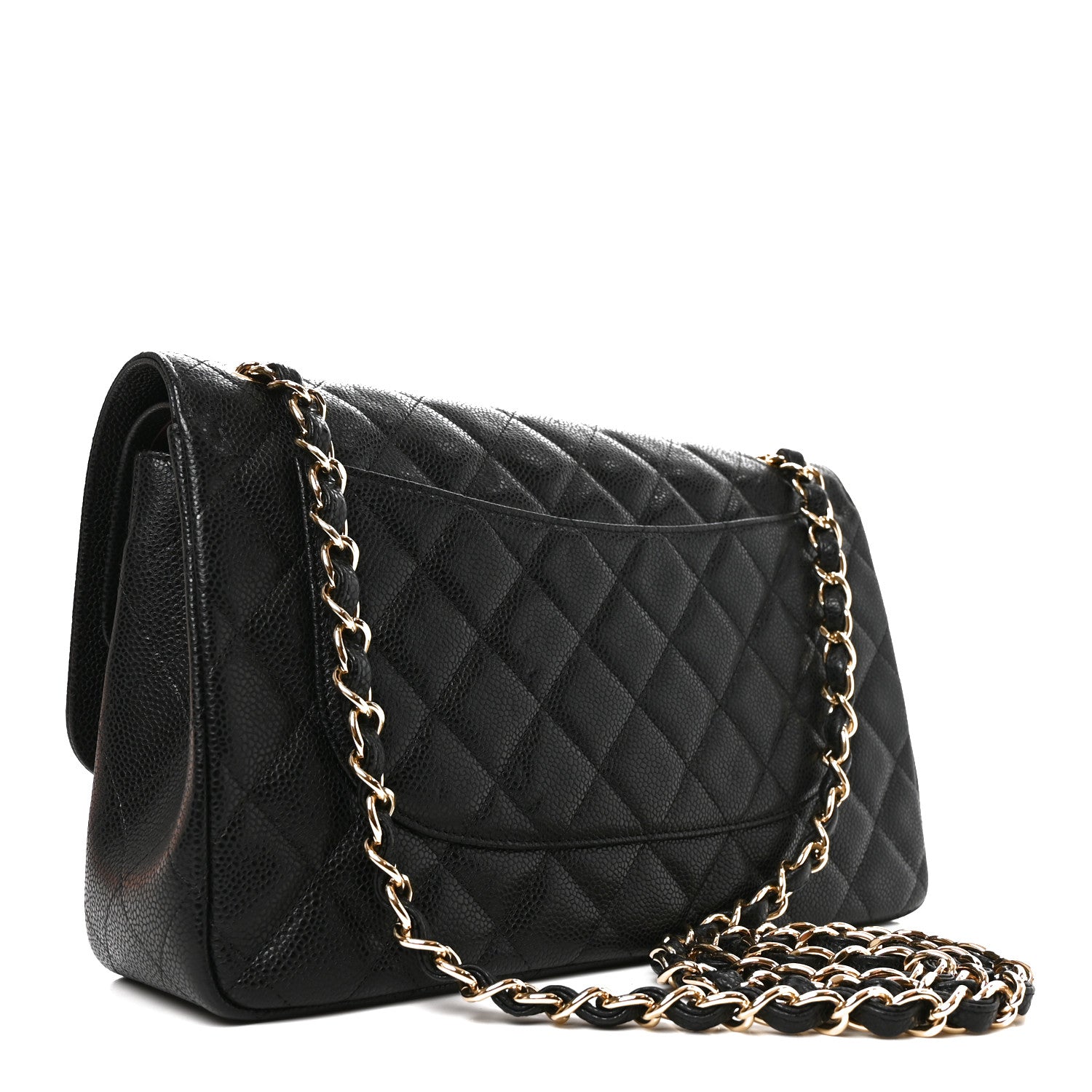 Caviar Quilted Jumbo Double Flap Black — view 3
