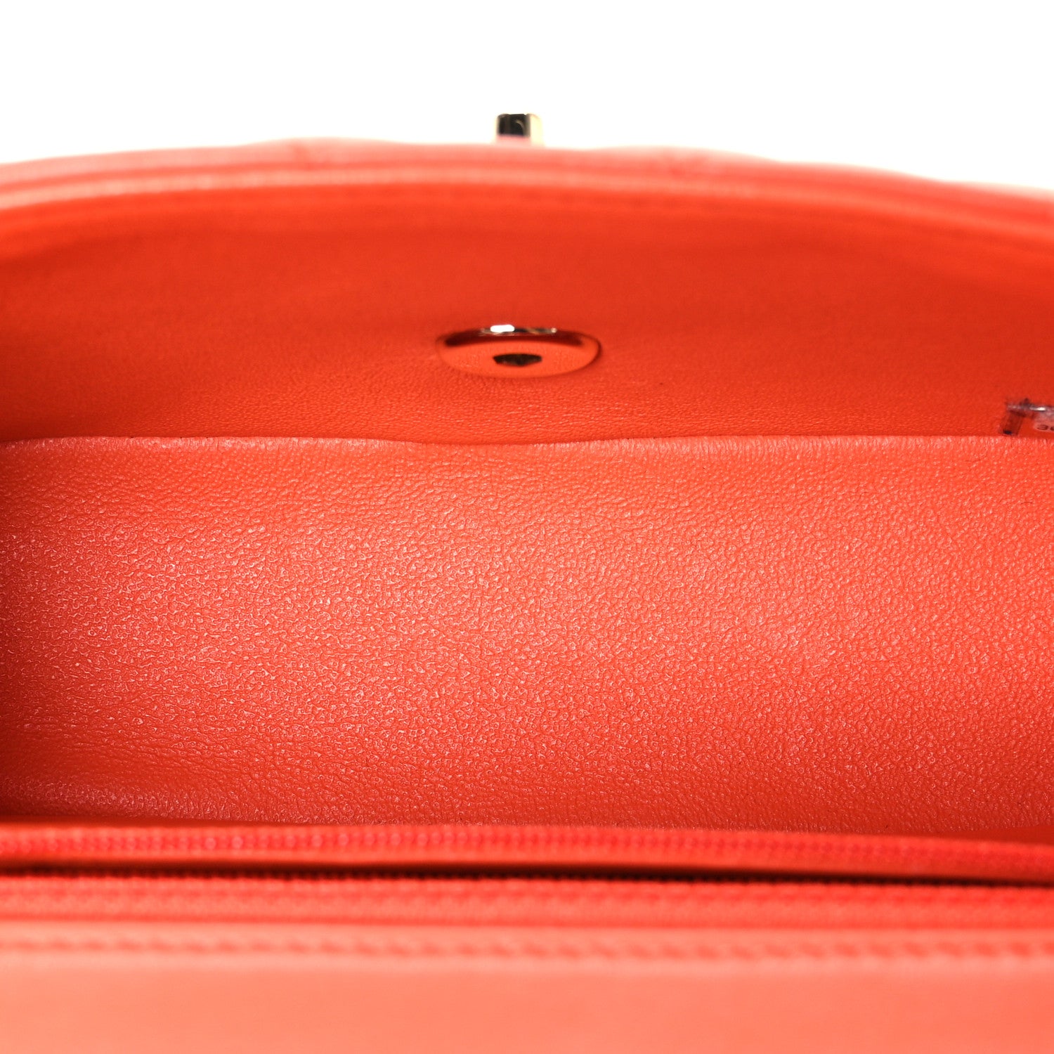 Lambskin Quilted Mini Rectangular Flap Orange — view 5