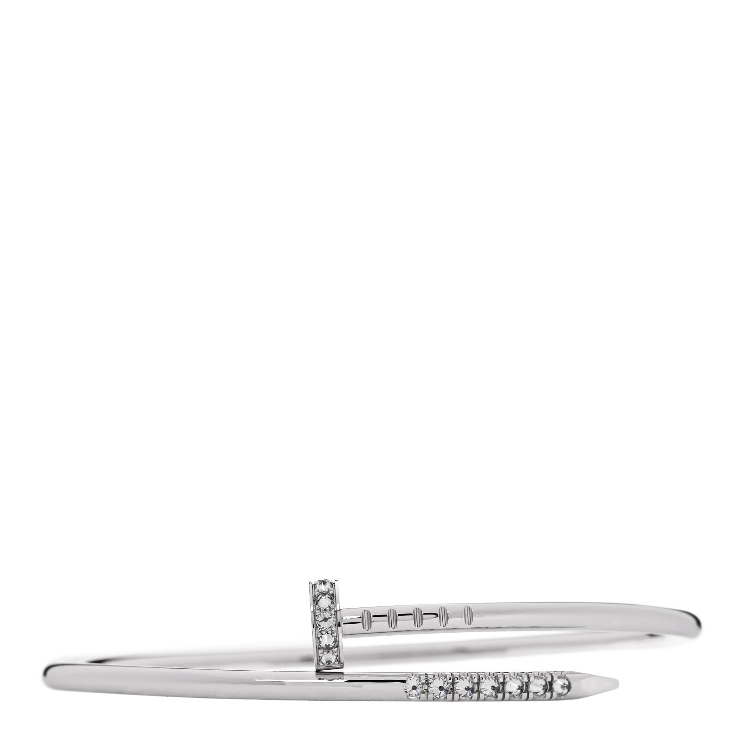 18K White Gold Diamond Small Juste Un Clou Reverse Set Bracelet 15