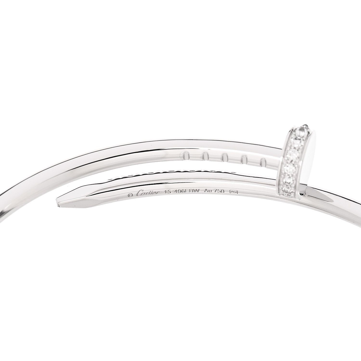 18K White Gold Diamond Small Juste Un Clou Reverse Set Bracelet 15 — view 4