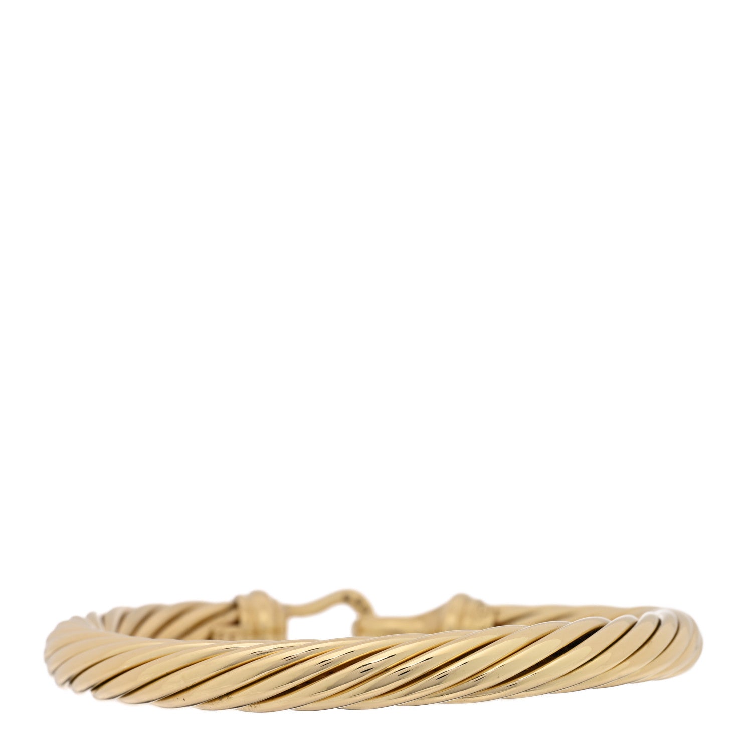 18K Yellow Gold Diamond 7mm Buckle Cable Bracelet — view 2