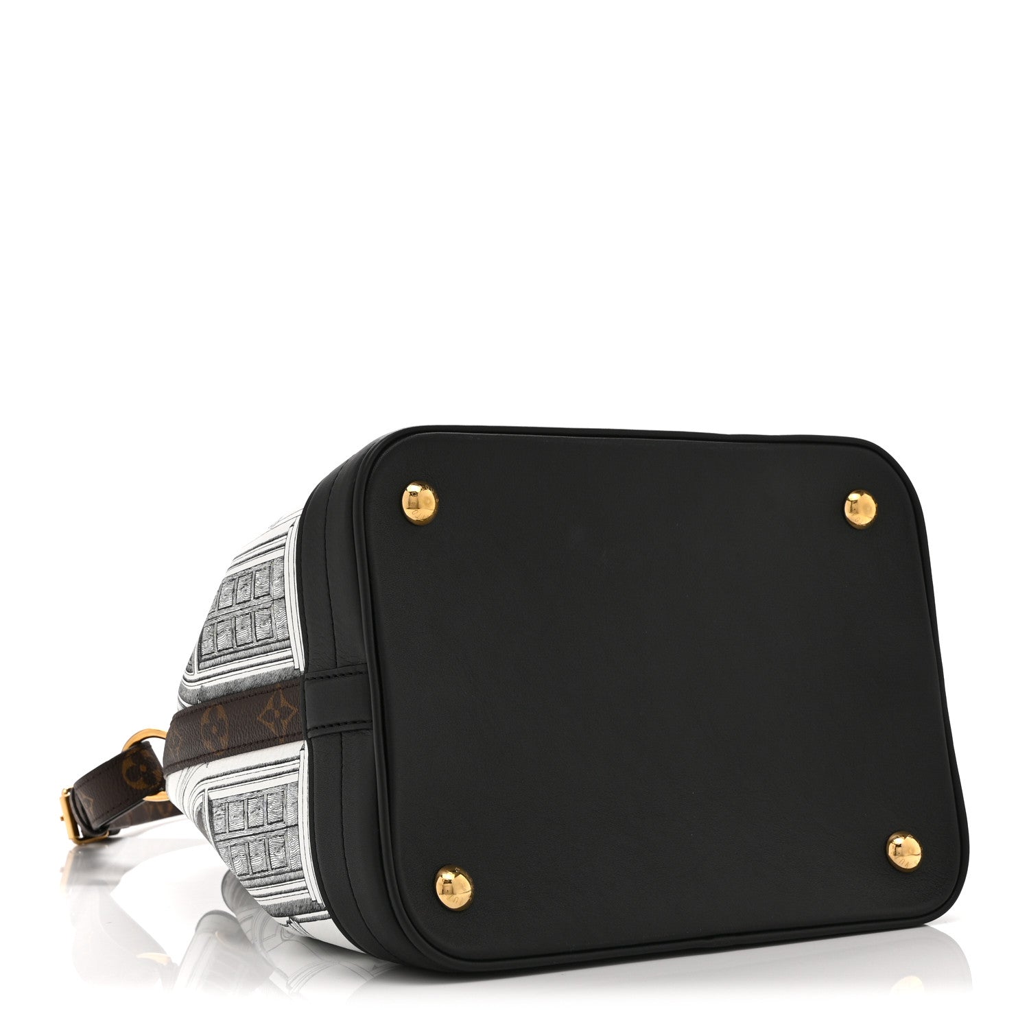 X FORNASETTI Calfskin Architettura Noe MM Black White — view 4
