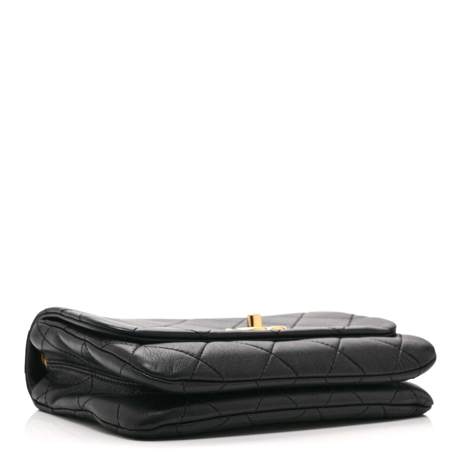 Lambskin Quilted Small Color Match Flap Black Multicolor — view 4