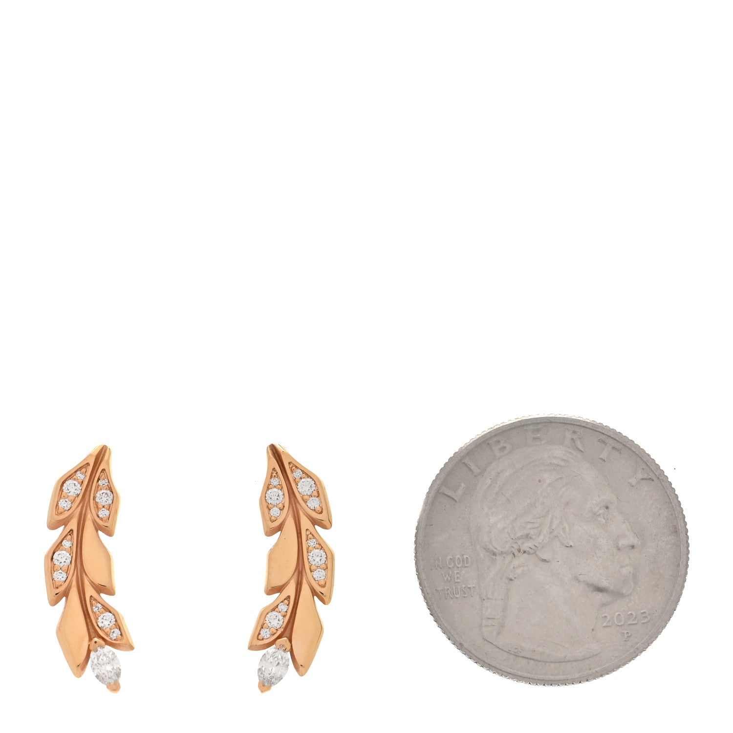18K Rose Gold Diamond Victoria Vine Climber Earrings — view 4