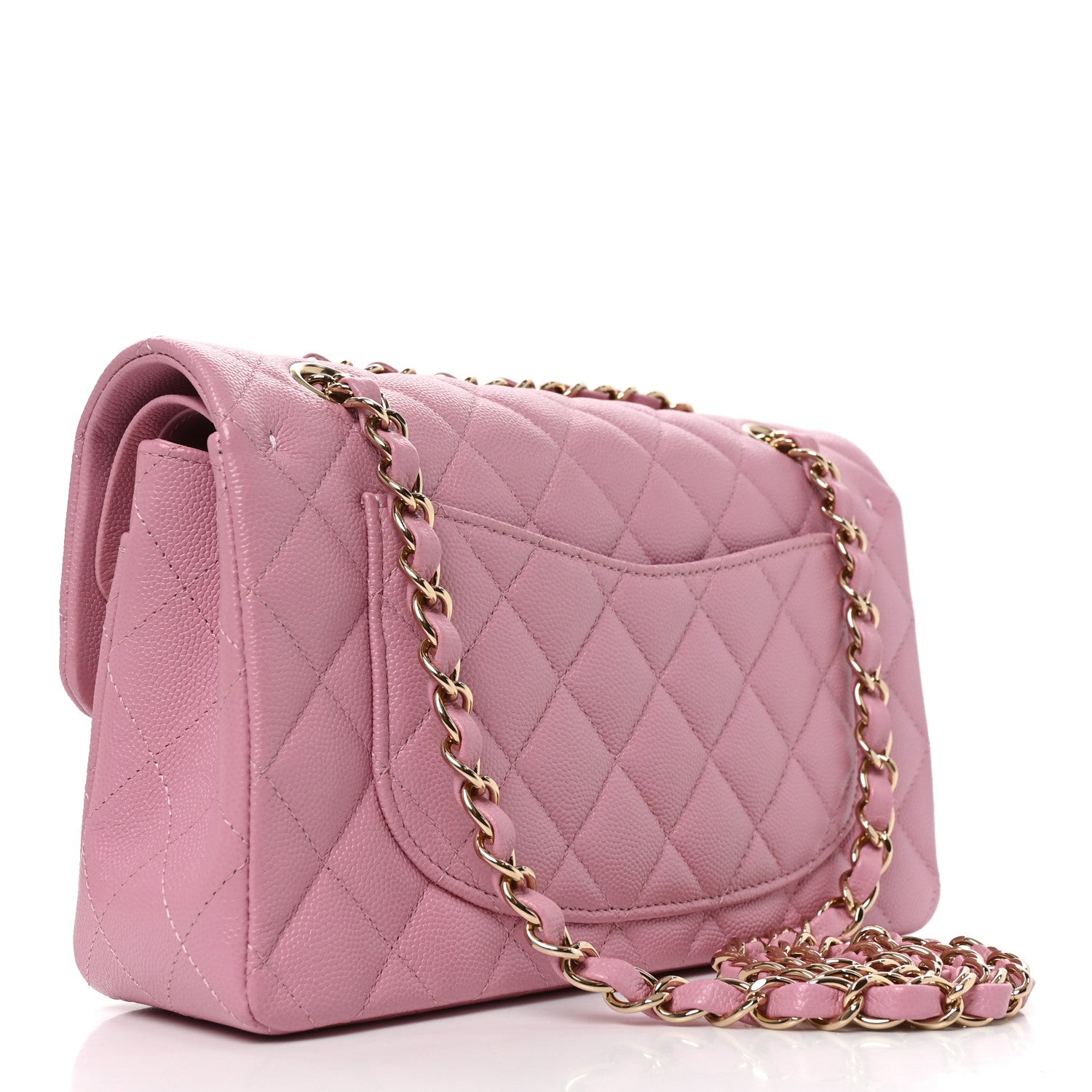 Caviar Quilted Small Double Flap Pink — view 3