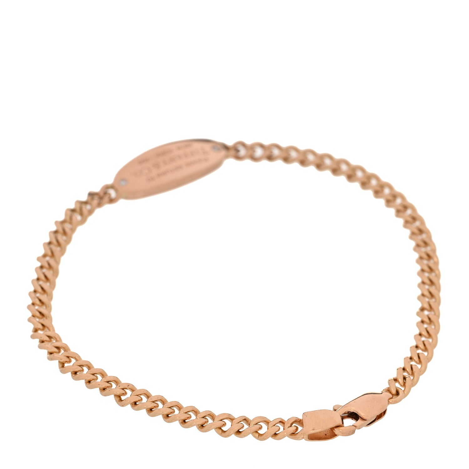 18K Rose Gold Diamond Return To Tiffany Oval ID Bracelet — view 4