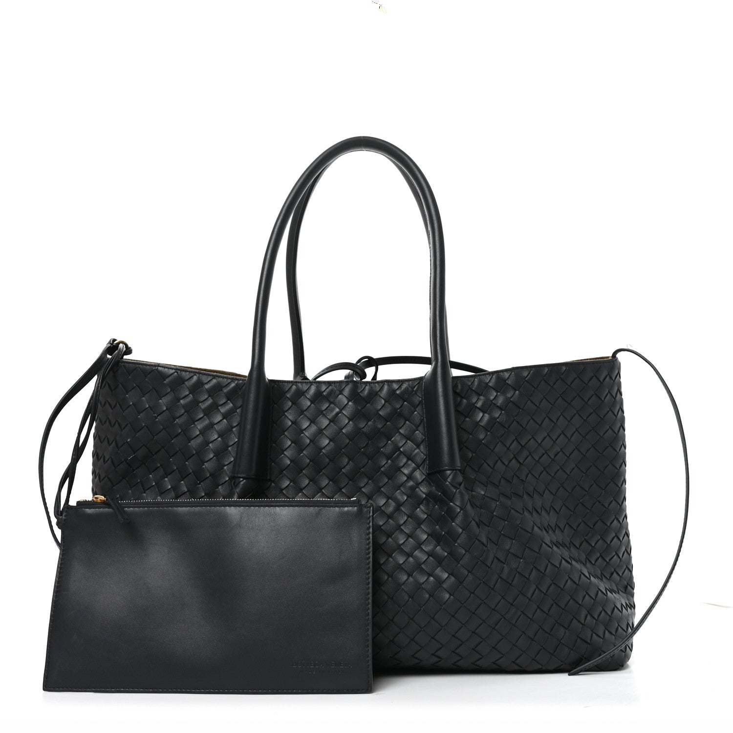 Calfskin Intrecciato Large Pinacoteca Reversible Tote Midnight Basalt Nocturnal Mud — view 3