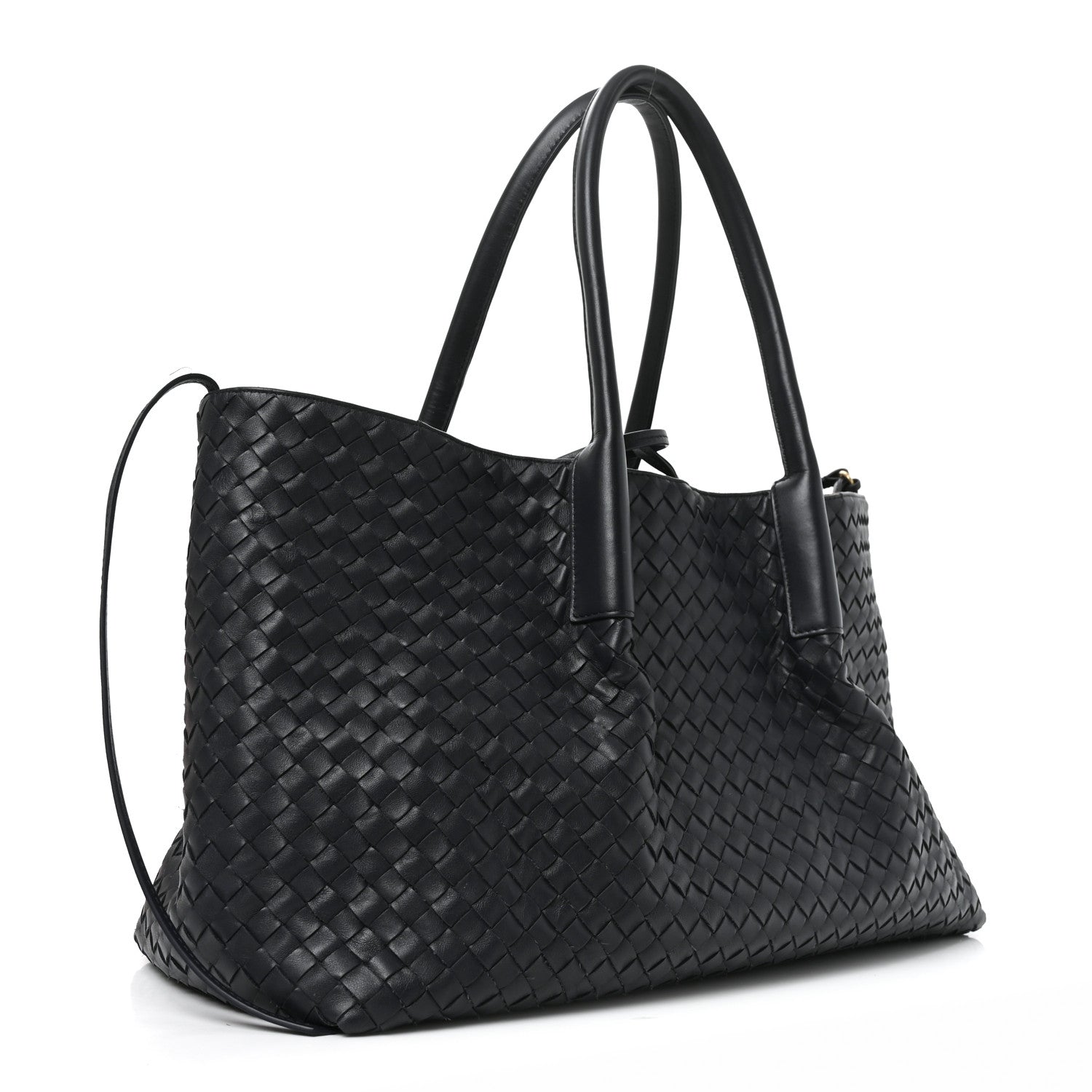 Calfskin Intrecciato Large Pinacoteca Reversible Tote Midnight Basalt Nocturnal Mud — view 4