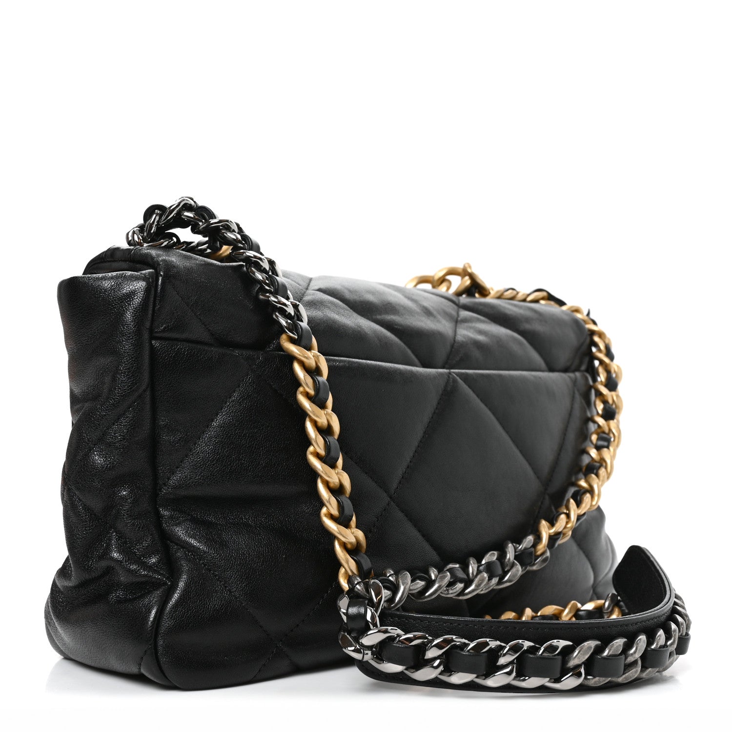 Lambskin Quilted Large Chanel 19 Flap Black — view 3