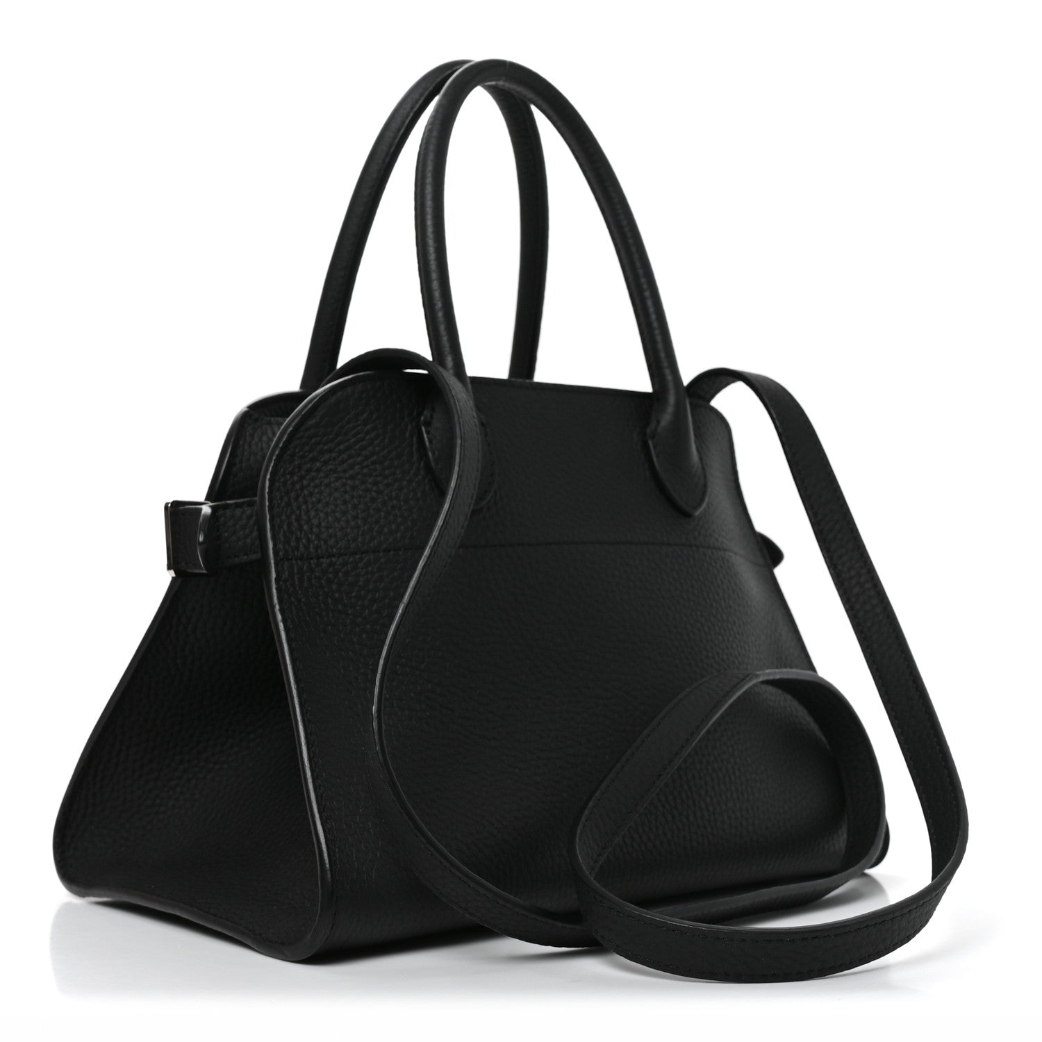Grained Calfskin Soft Margaux 10 Bag Black — view 2