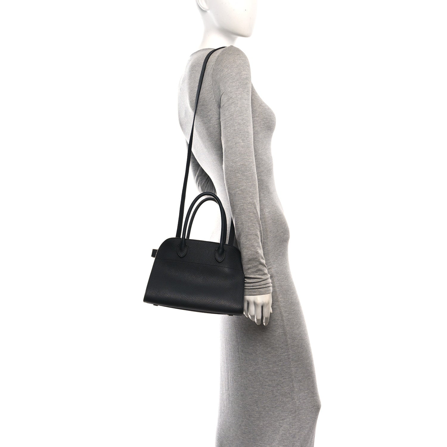 Grained Calfskin Soft Margaux 10 Bag Black — view 3