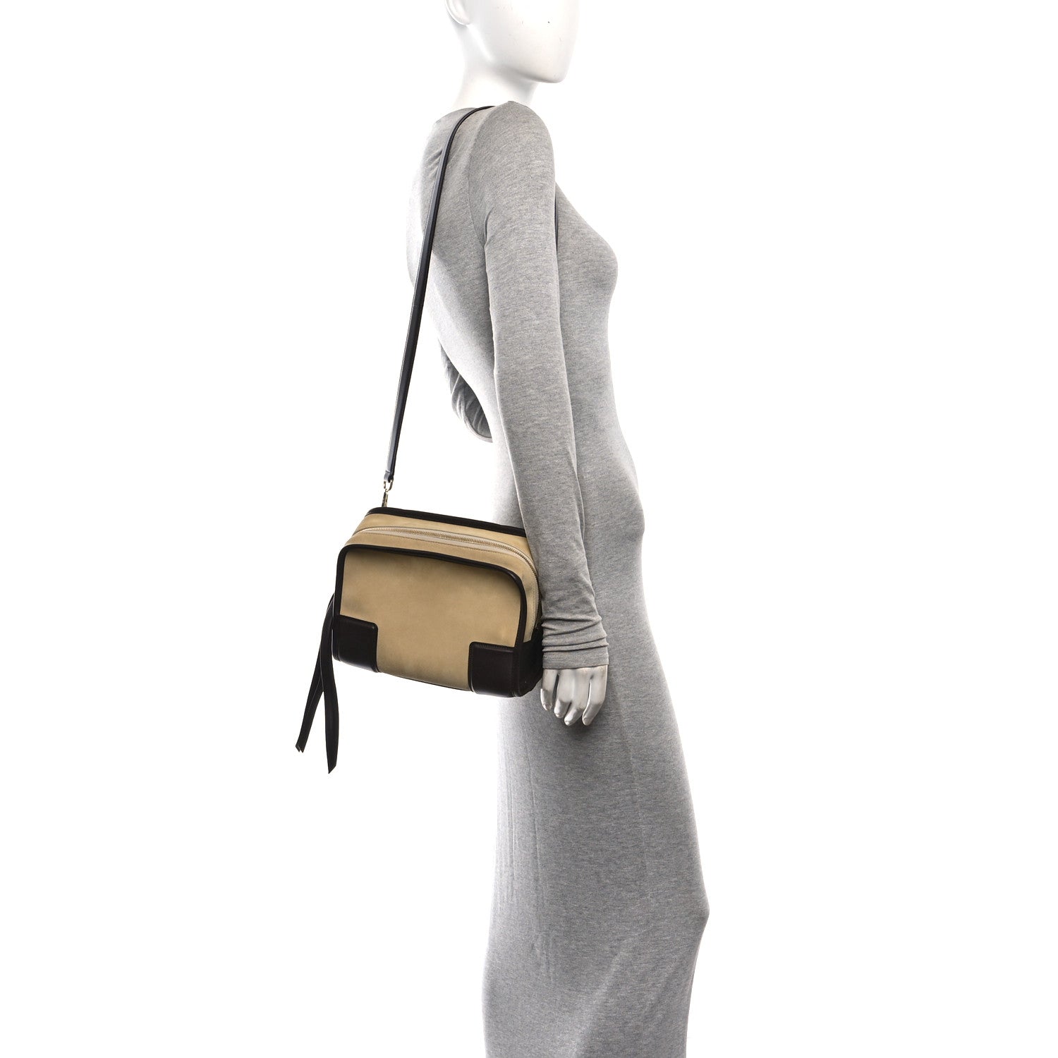 Suede Calfskin Amazona Small 180 Oro Chocolate — view 2