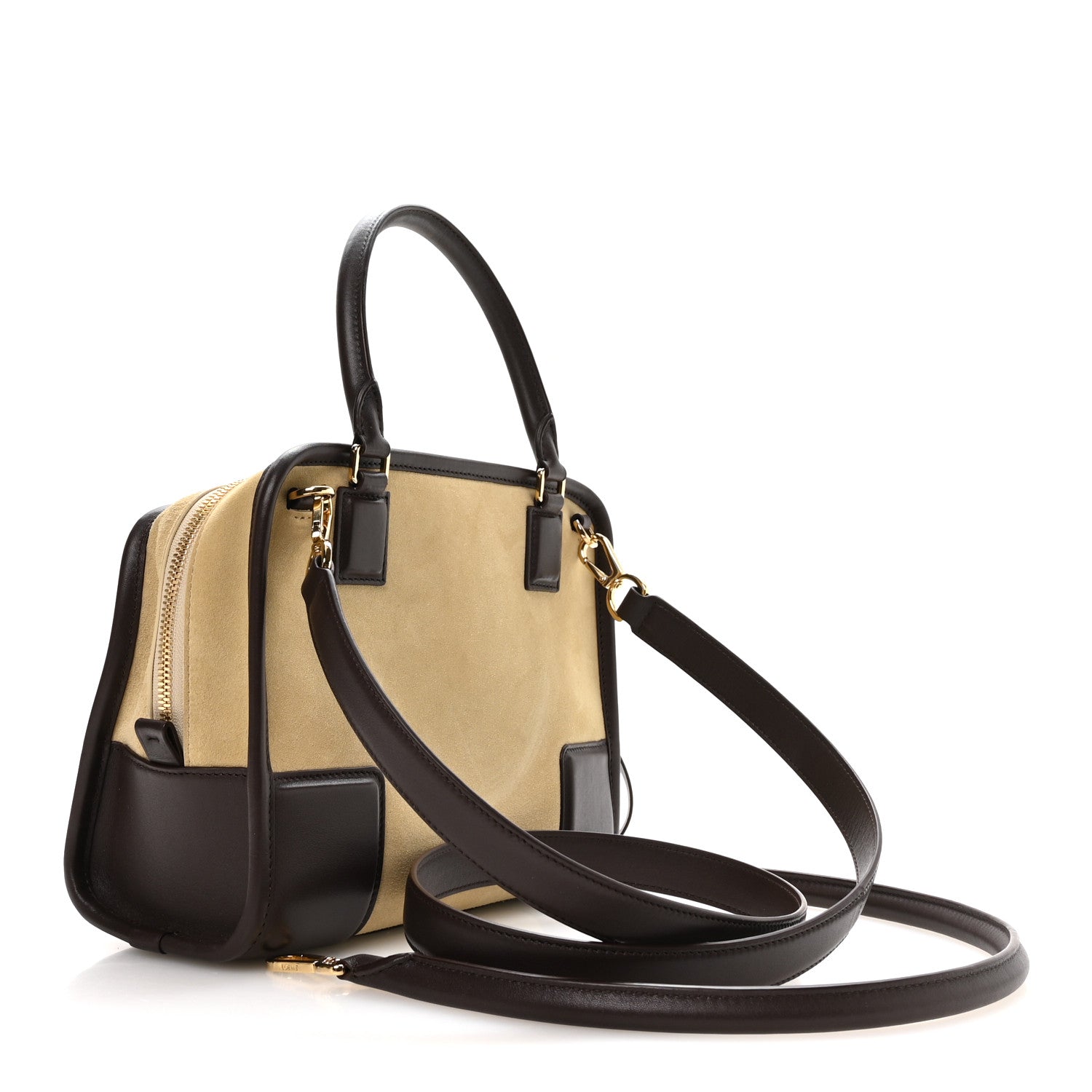 Suede Calfskin Amazona Small 180 Oro Chocolate — view 3