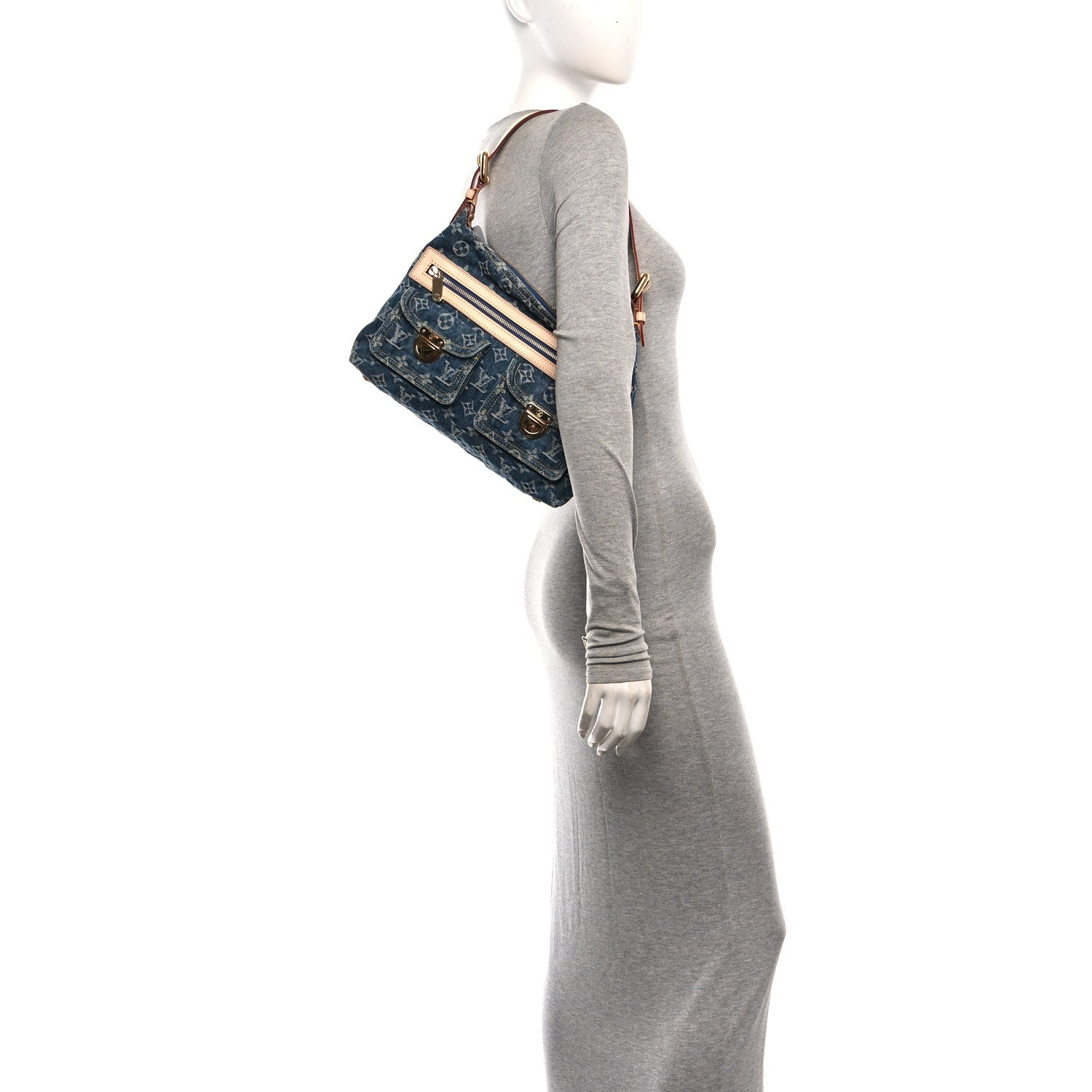 Monogram Denim Baggy PM Blue — view 2
