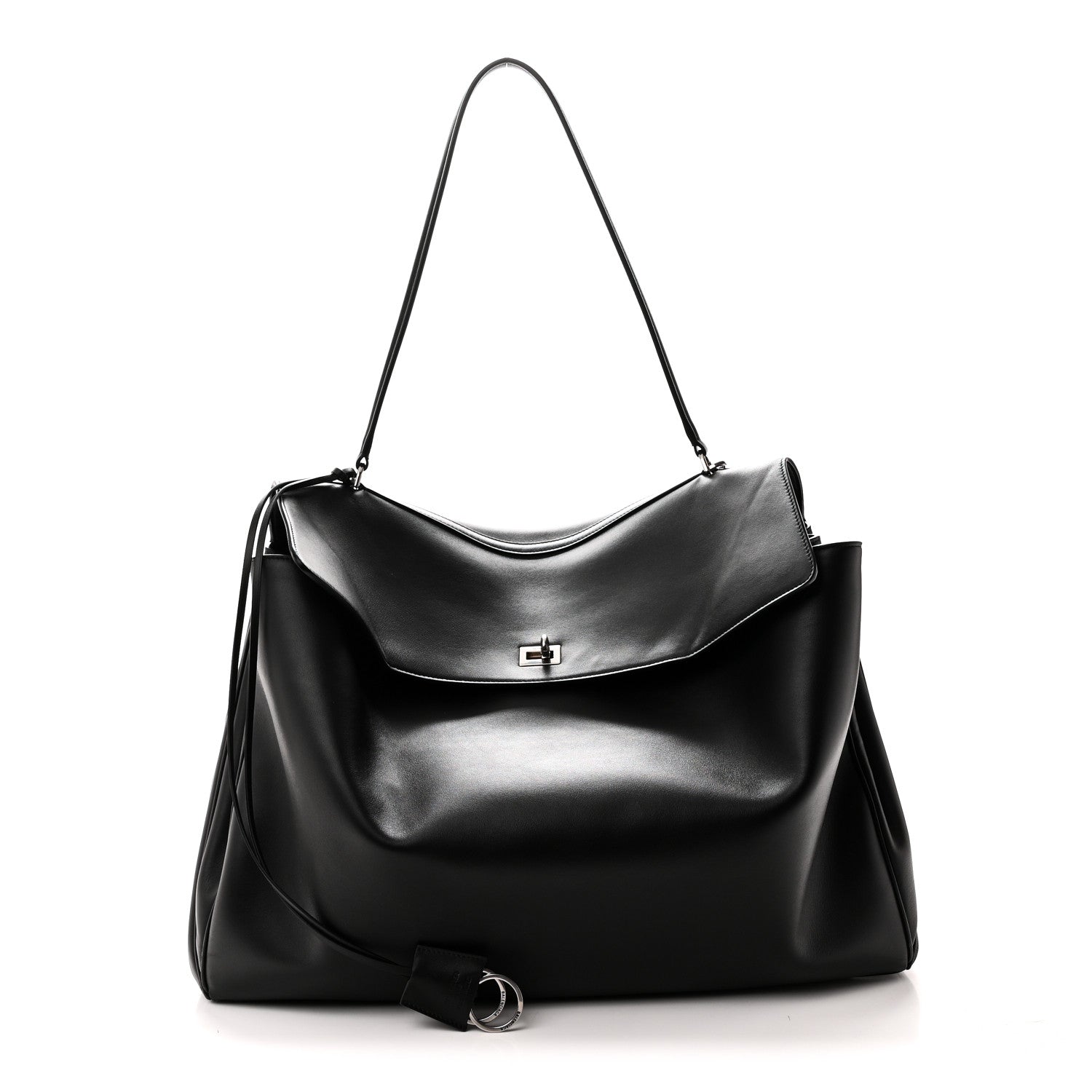 Smooth Calfskin Rodeo XL Top Handle Handbag Black Black
